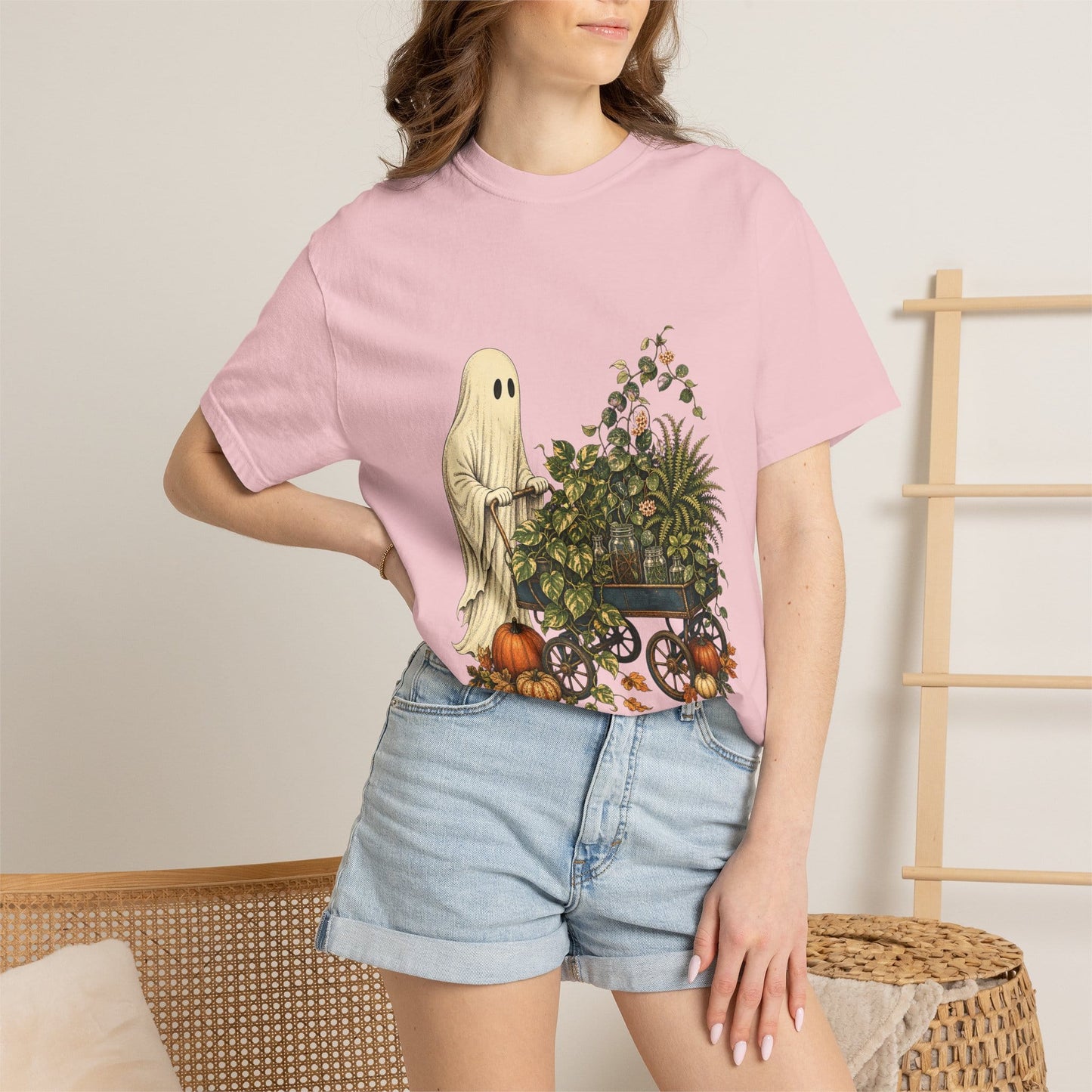 Ghost Plant Cart T-Shirt in Berry