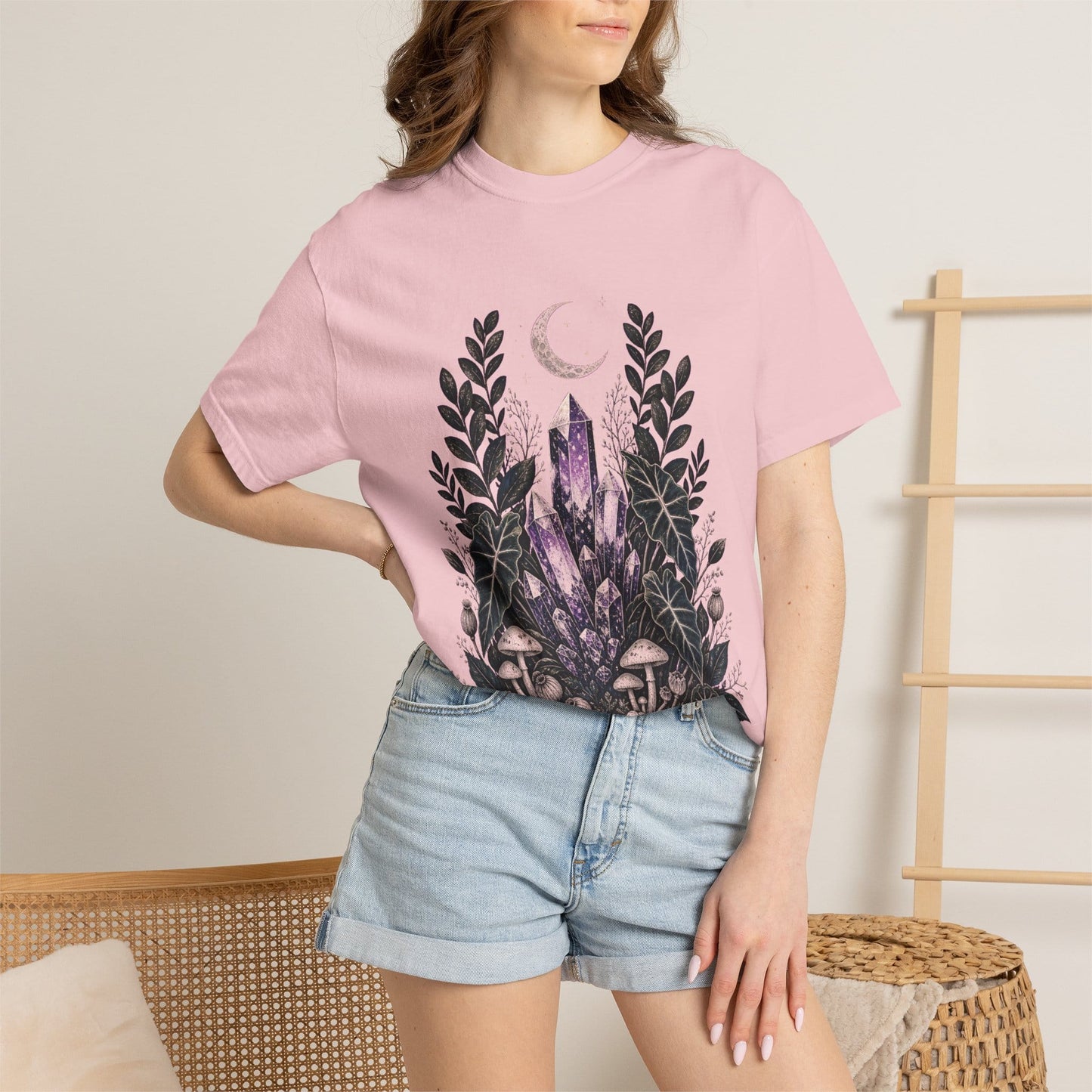 Botanical Crystal Garden T-Shirt in Berry