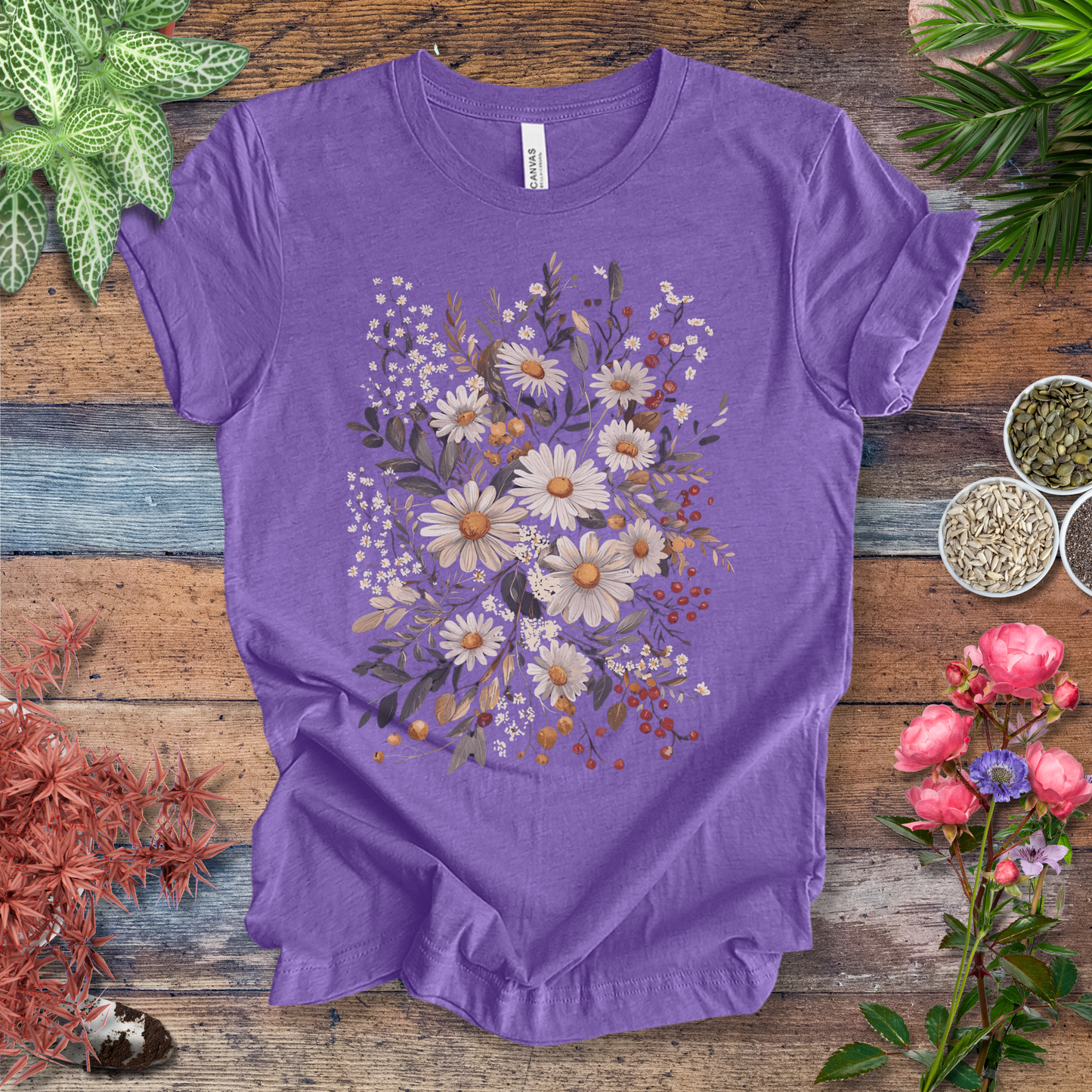 Rustic Daisy Bouquet Vintage T-Shirt