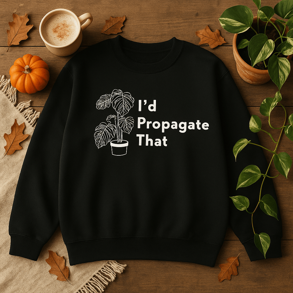 Printify Sweatshirt Monstera “I’d Propagate That” Crewneck – Plant Lover | Unisex