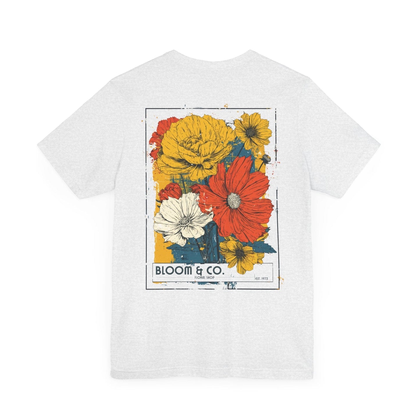 Printify T-Shirt Ash / S Bloom & Co. Vintage Flower Shop Tee | Eco-Friendly Botanical Art T-Shirt