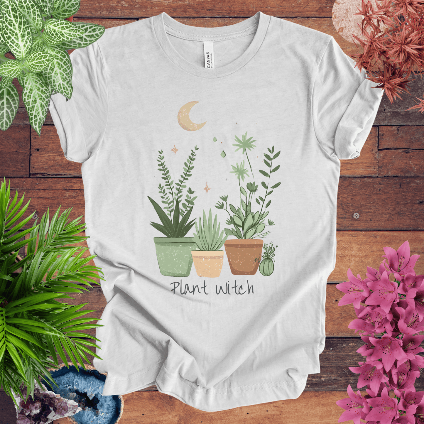 Printify T-Shirt Ash / S Plant Witch - Moonlit Garden T-Shirt