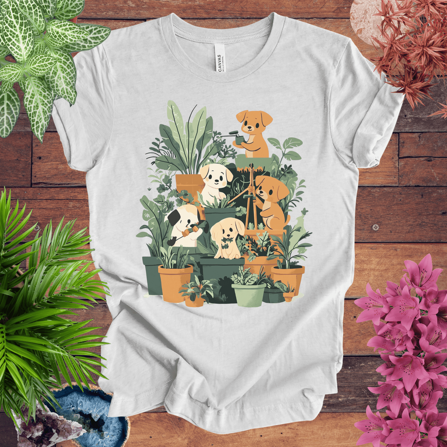 Printify T-Shirt Ash / S Puppy Plant Squad T-Shirt