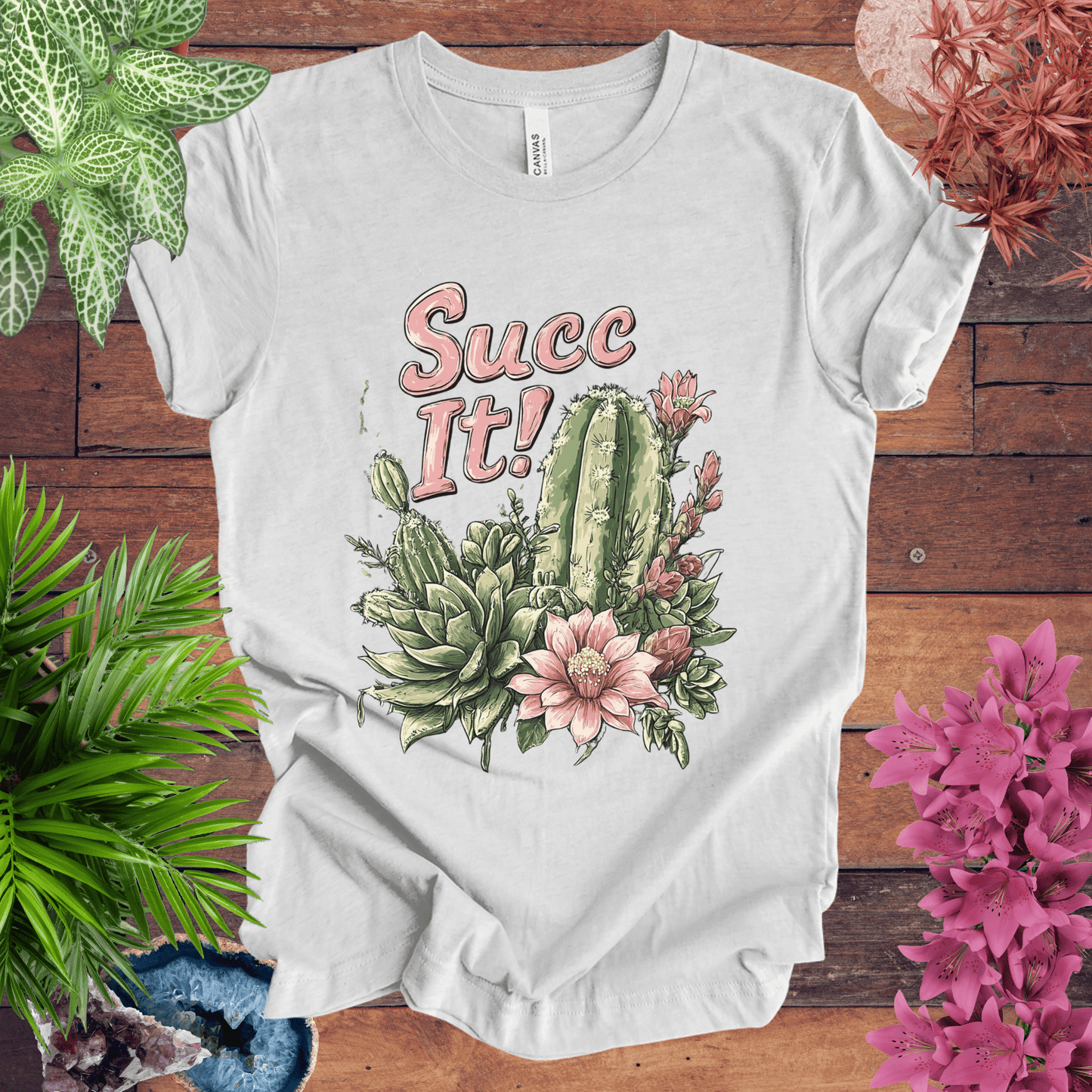 Printify T-Shirt Ash / S Succ It! - Cactus Lover T-Shirt