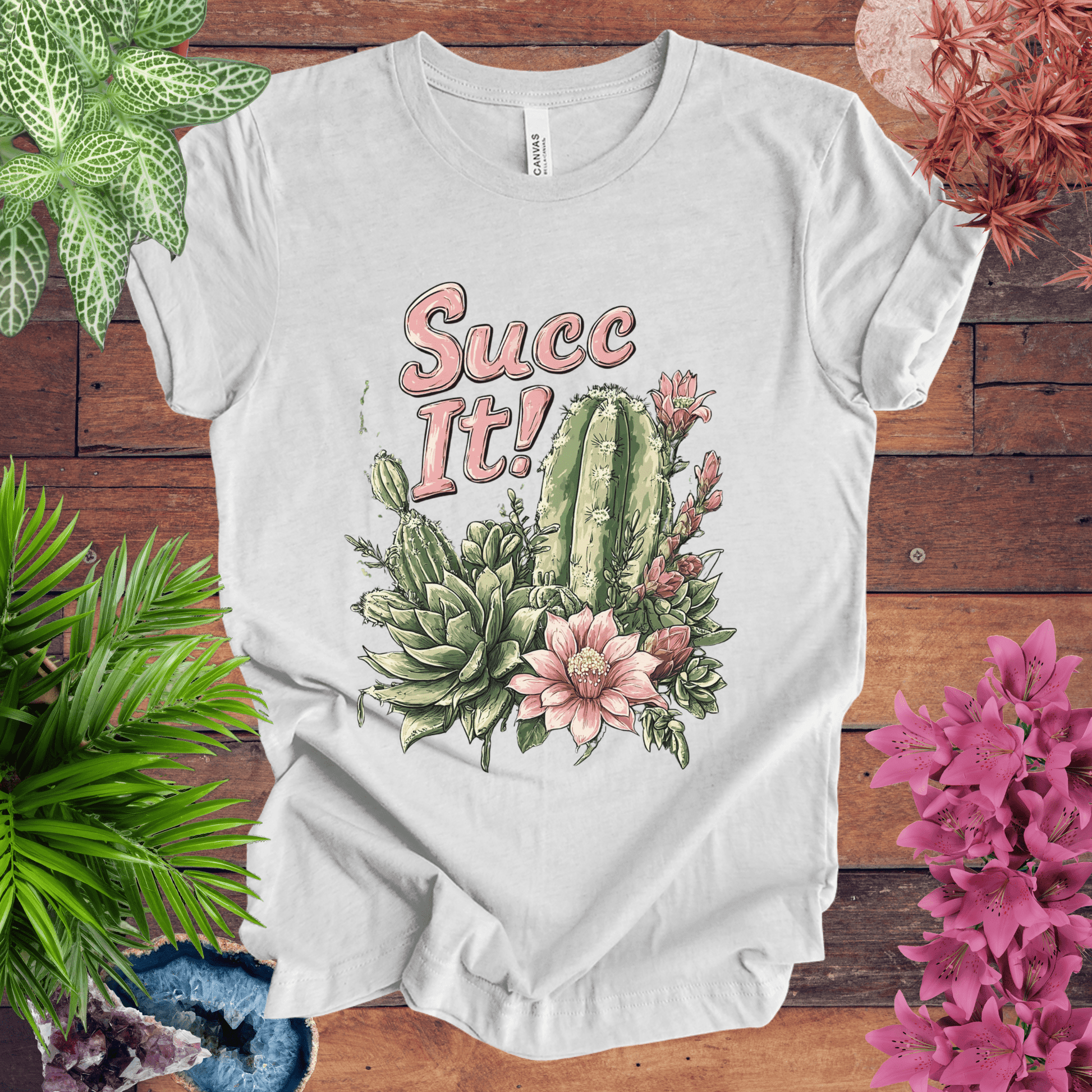 Printify T-Shirt Ash / S Succ It! - Cactus Lover T-Shirt