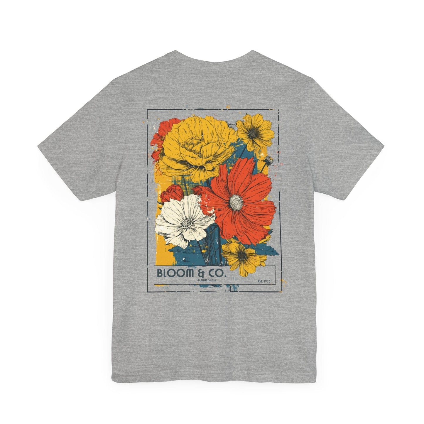 Printify T-Shirt Athletic Heather / S Bloom & Co. Vintage Flower Shop Tee | Eco-Friendly Botanical Art T-Shirt