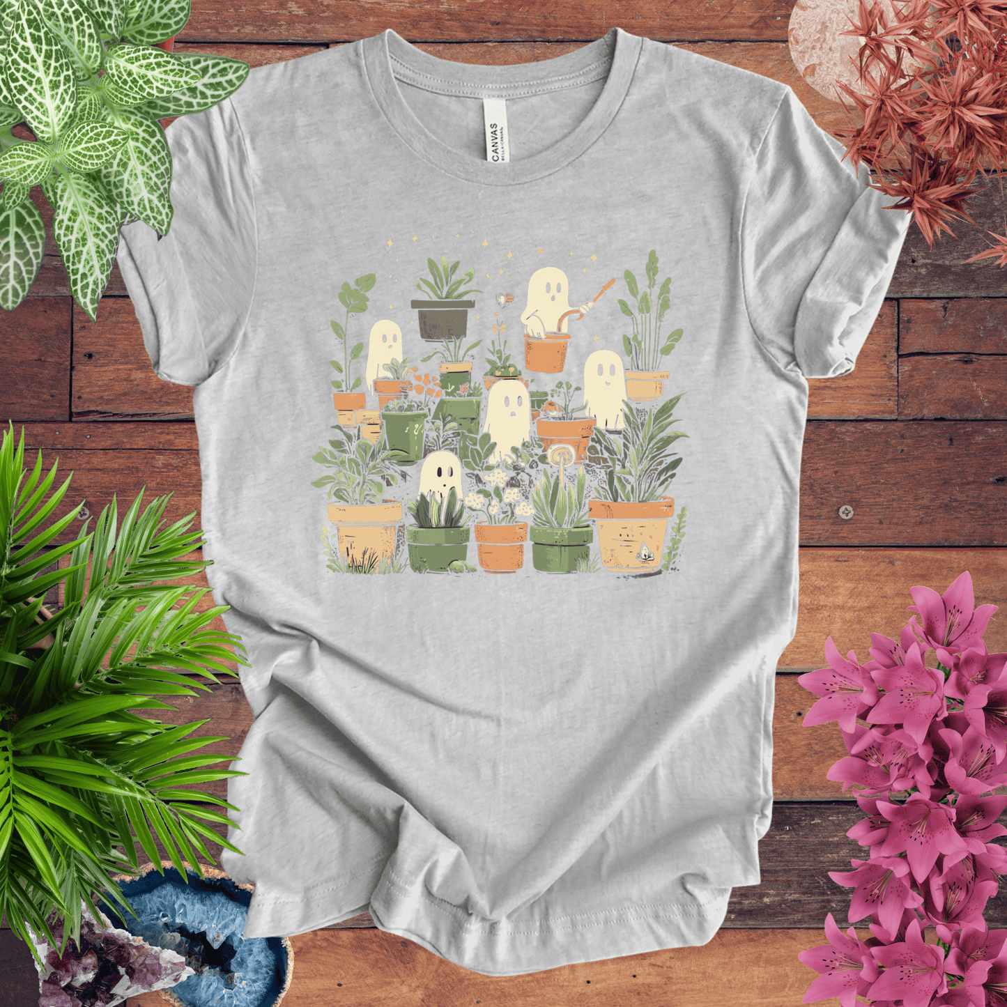 Printify T-Shirt Athletic Heather / S Ghostly Greenery T-Shirt