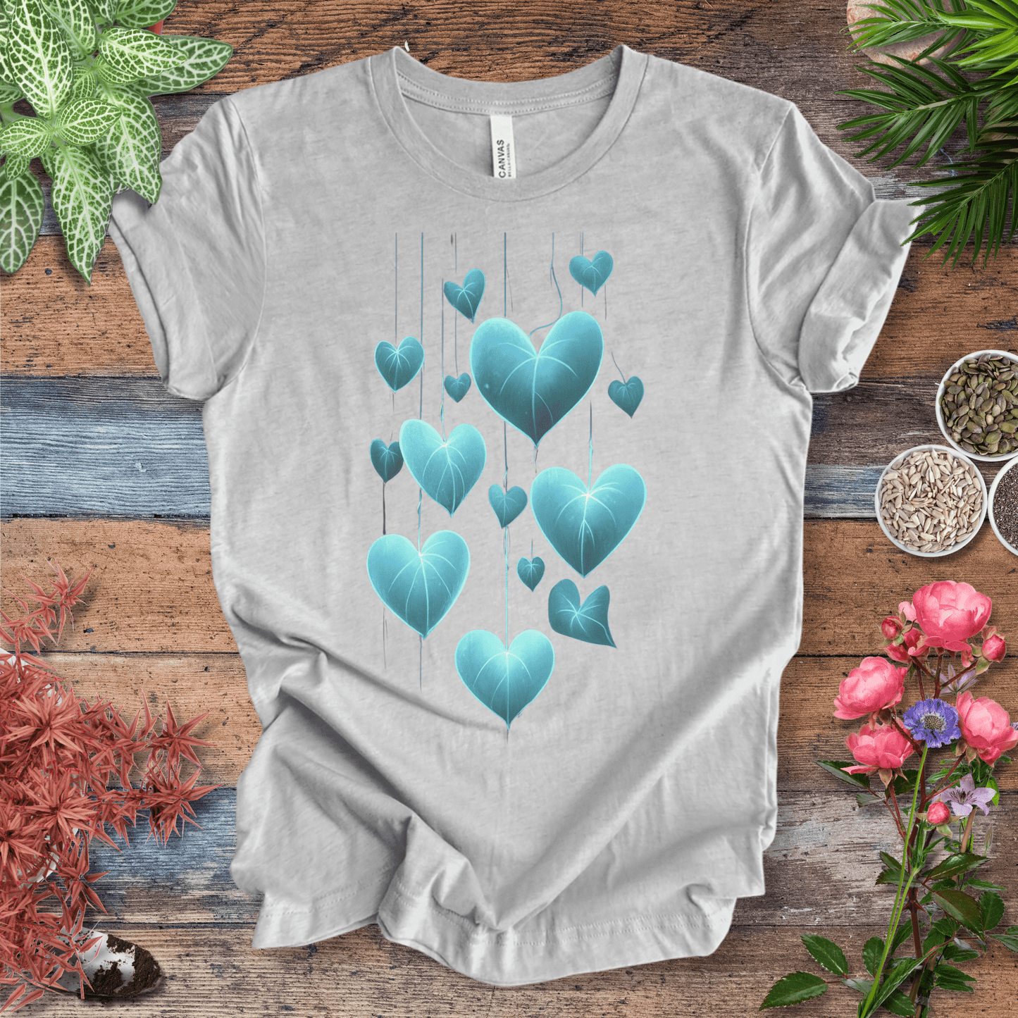 Printify T-Shirt Athletic Heather / S Glowing Heartleaf Philodendron Plant Lover T-Shirt