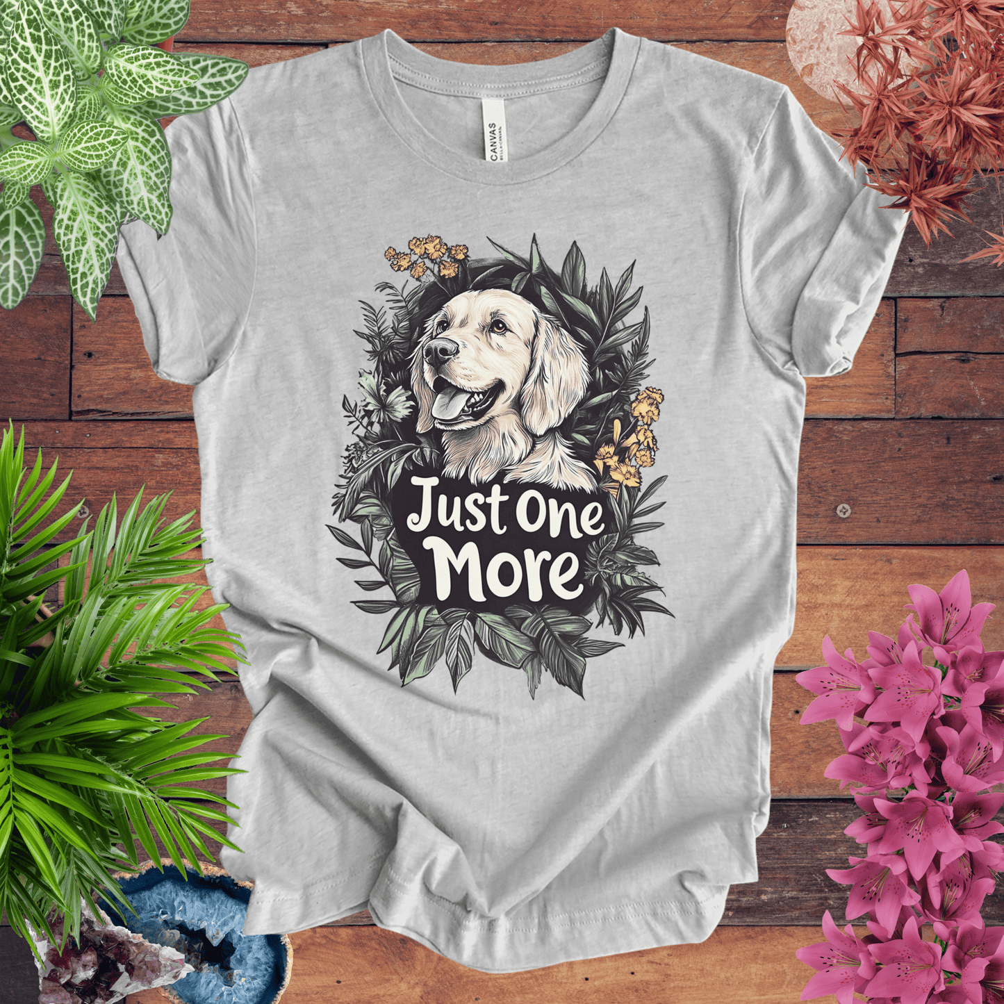 Printify T-Shirt Athletic Heather / S Just One More - Golden Retriever Edition T-Shirt