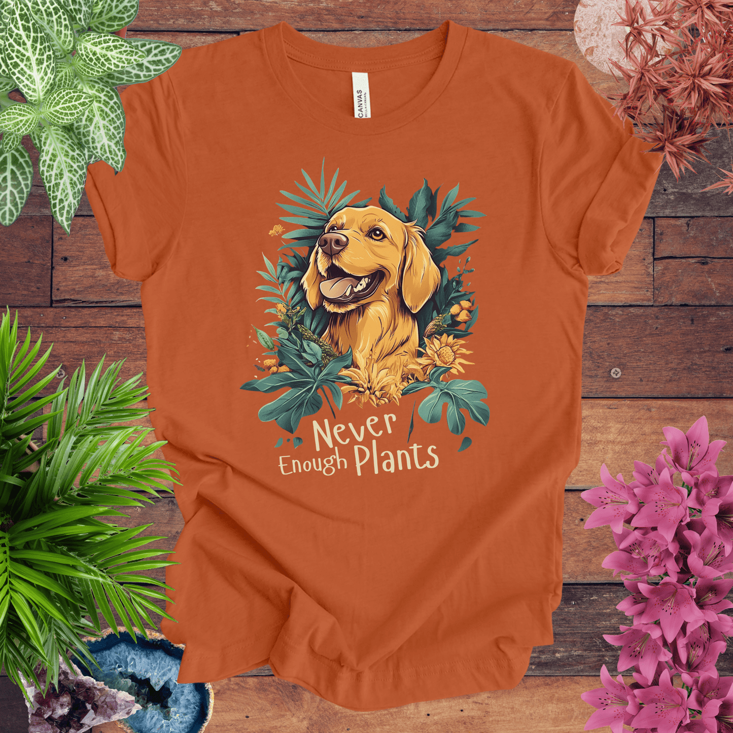 Printify T-Shirt Autumn / S Never Enough Plants - Labrador Retriever Edition T-Shirt