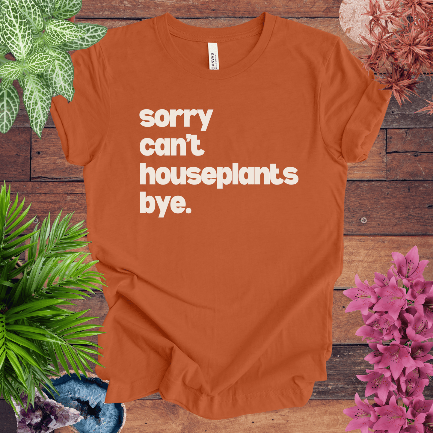 Printify T-Shirt Autumn / S Sorry, Can't. Houseplants. Bye T-Shirt