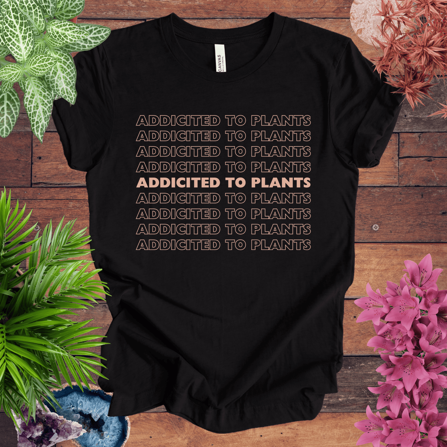 Printify T-Shirt Black Heather / S Addicted to Houseplants T-Shirt