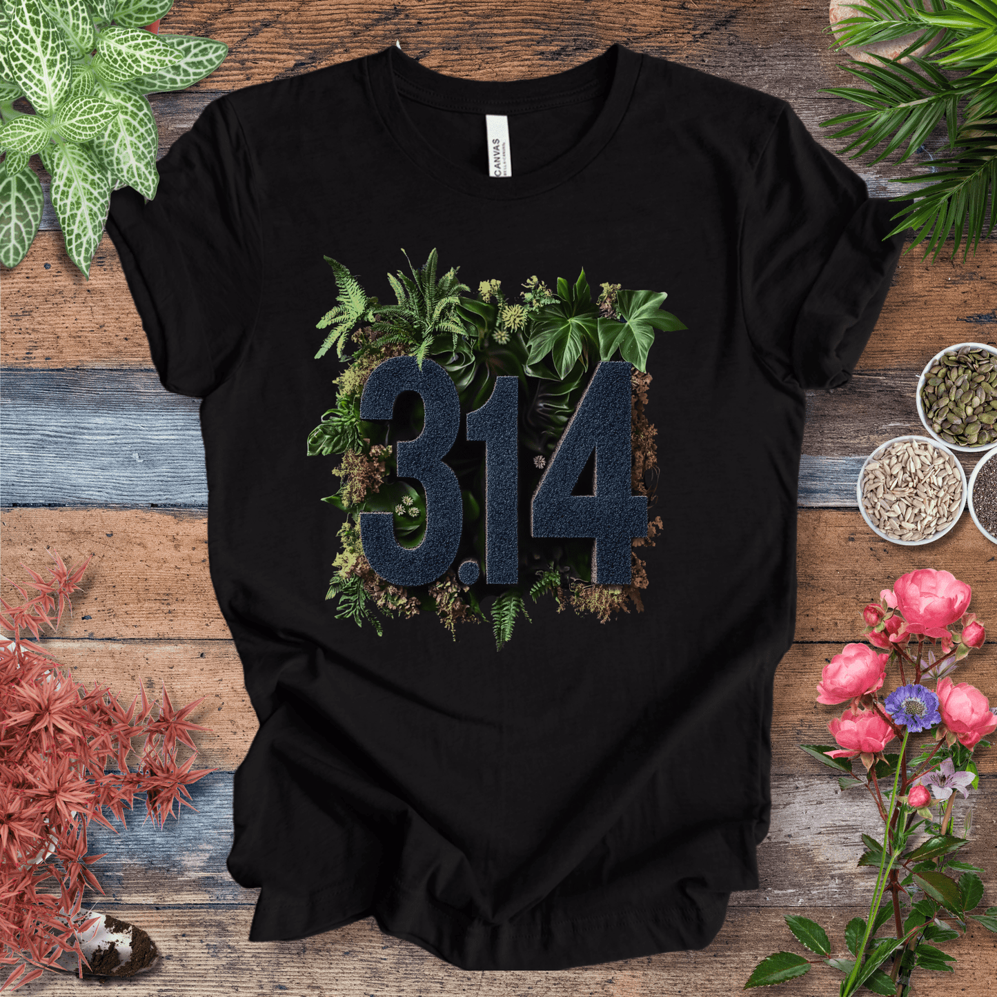 Printify T-Shirt Black Heather / S Botanical Pi Day T-Shirt