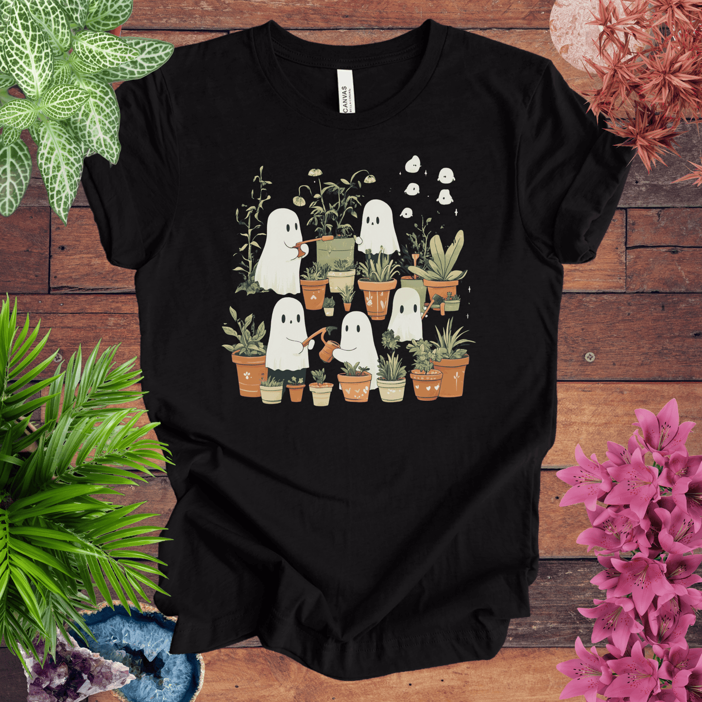 Printify T-Shirt Black Heather / S Haunted by Houseplants T-Shirt