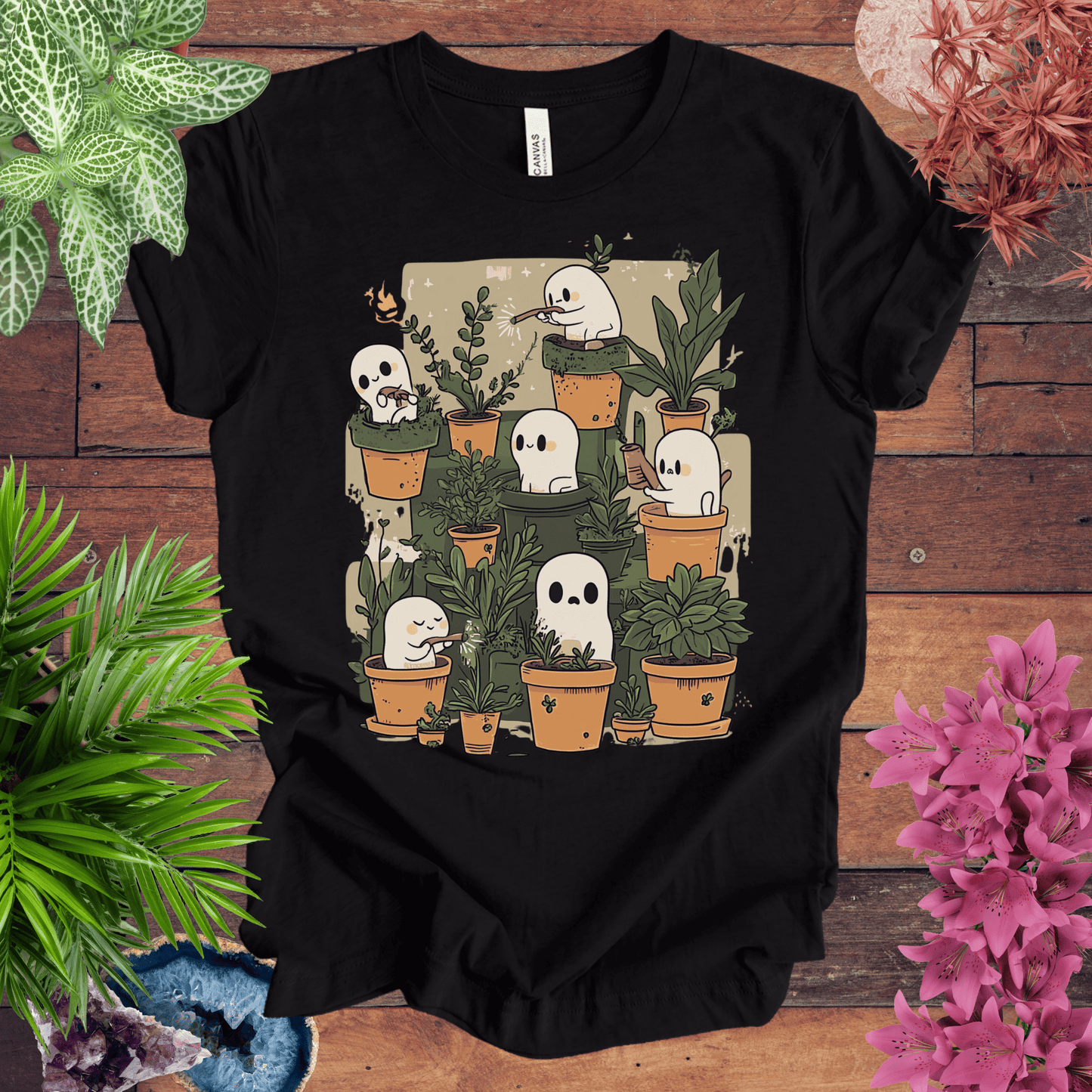 Printify T-Shirt Black Heather / S Haunted Garden Vibes T-Shirt