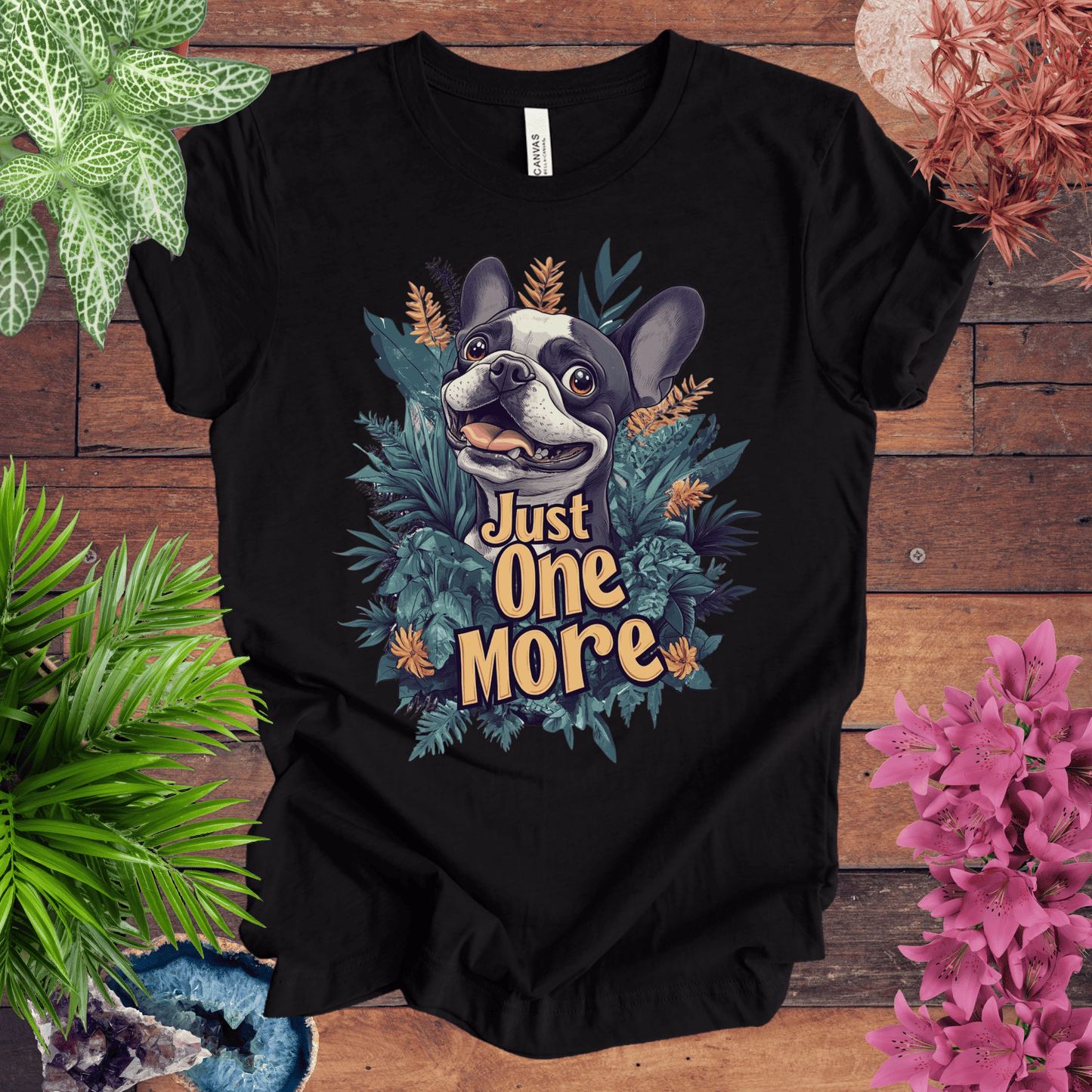 Printify T-Shirt Black Heather / S Just One More - Boston Terrier Edition T-Shirt