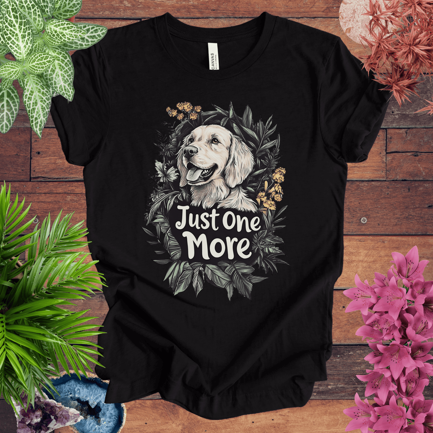 Printify T-Shirt Black Heather / S Just One More - Golden Retriever Edition T-Shirt