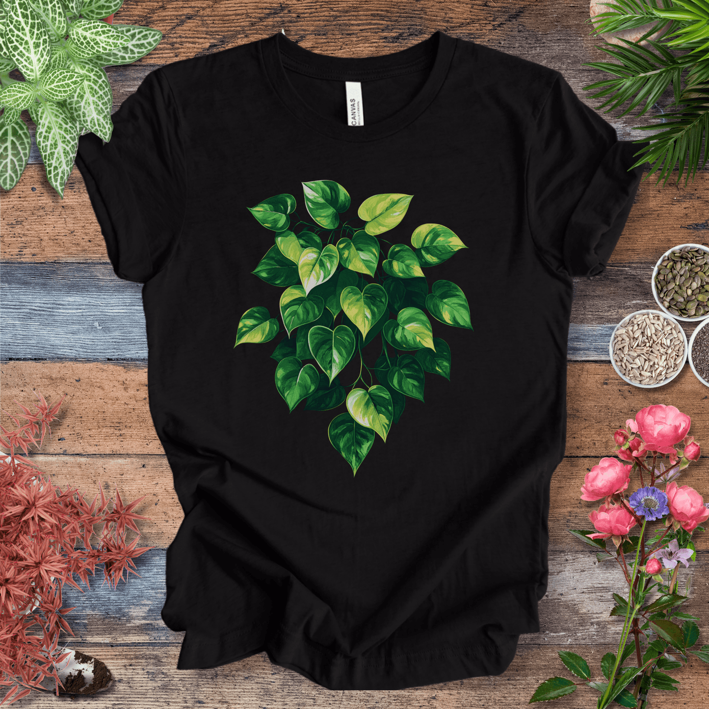 Printify T-Shirt Black Heather / S Neon Dream Botanical T-Shirt