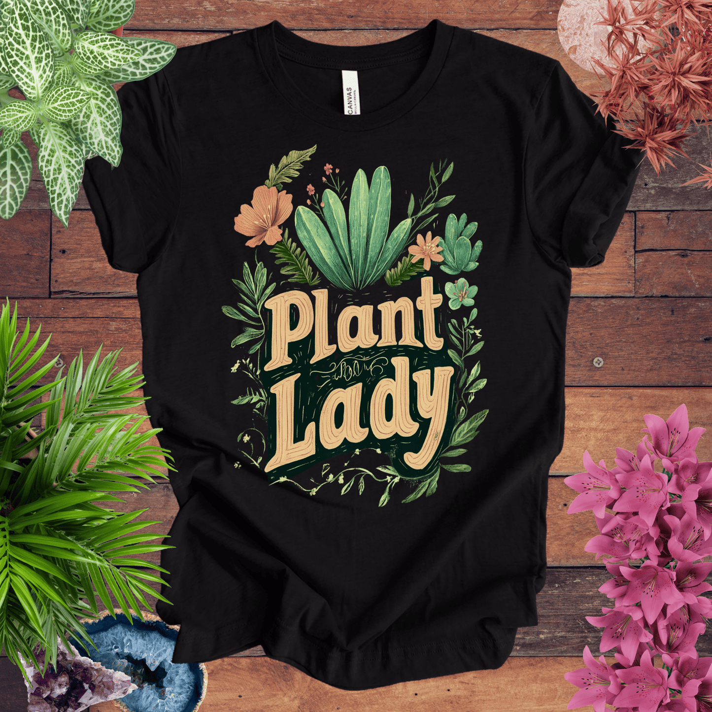 Printify T-Shirt Black Heather / S Plant Lady T-Shirt
