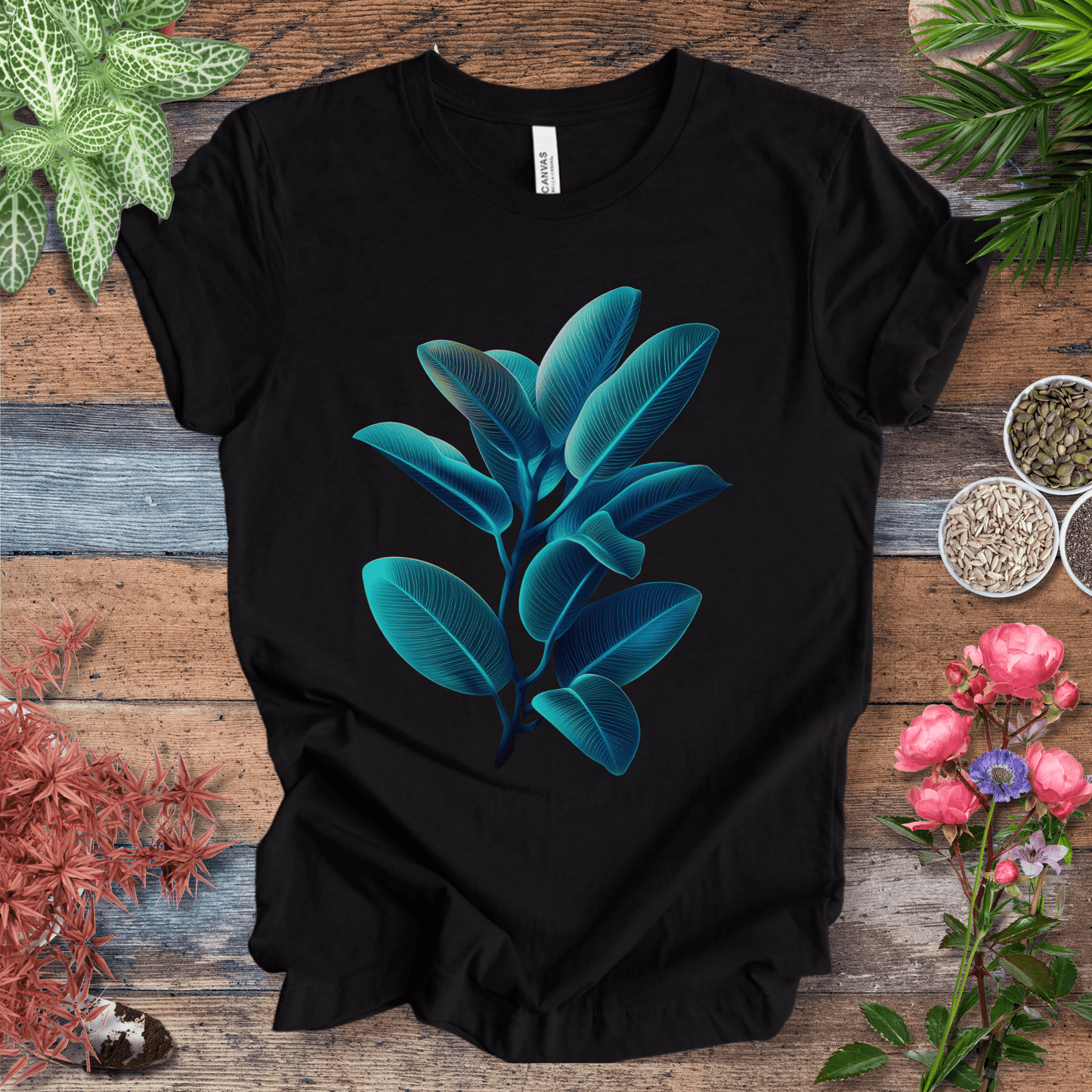 Printify T-Shirt Black Heather / S Rubber Tree Plant Aesthetic T-Shirt
