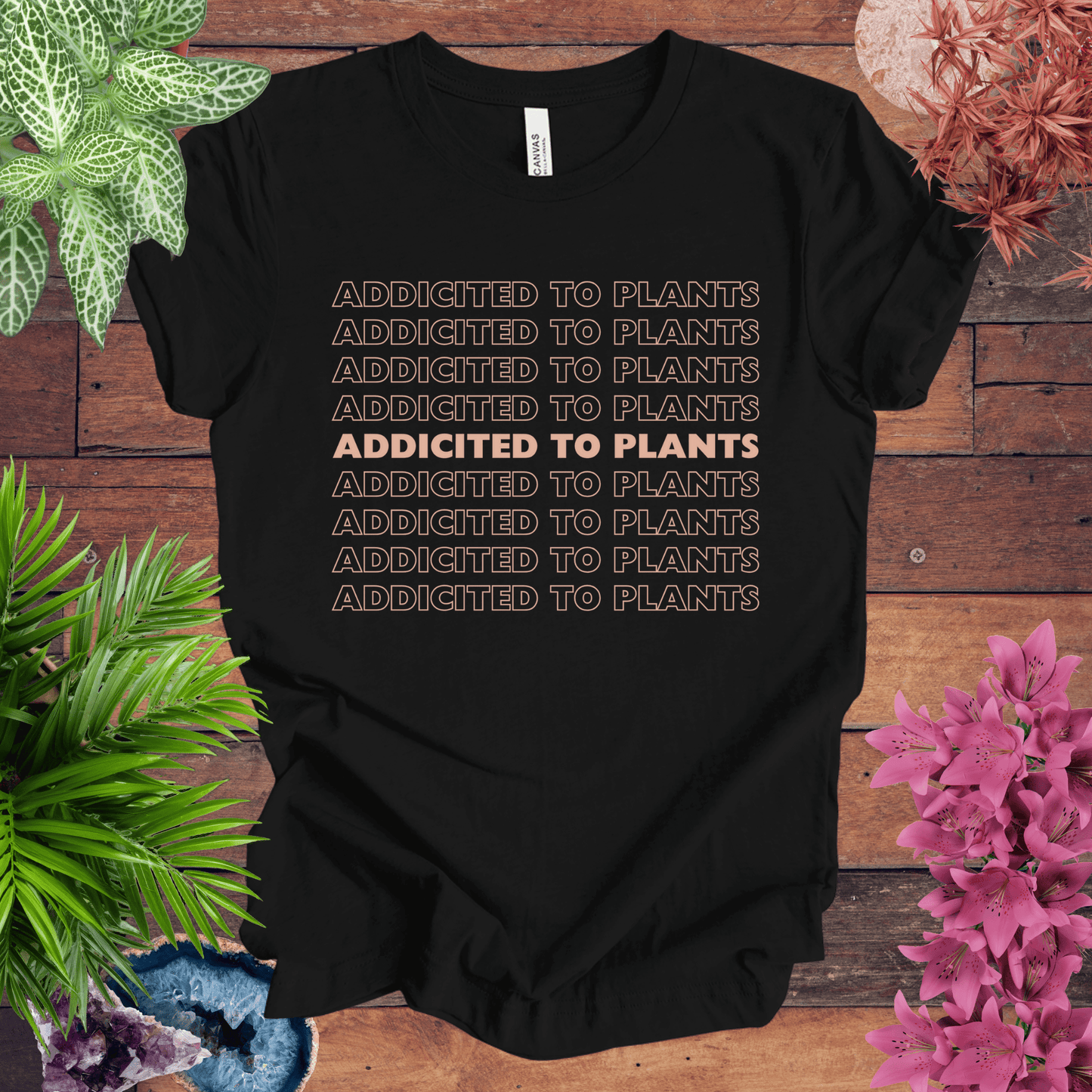 Printify T-Shirt Black / S Addicted to Houseplants T-Shirt