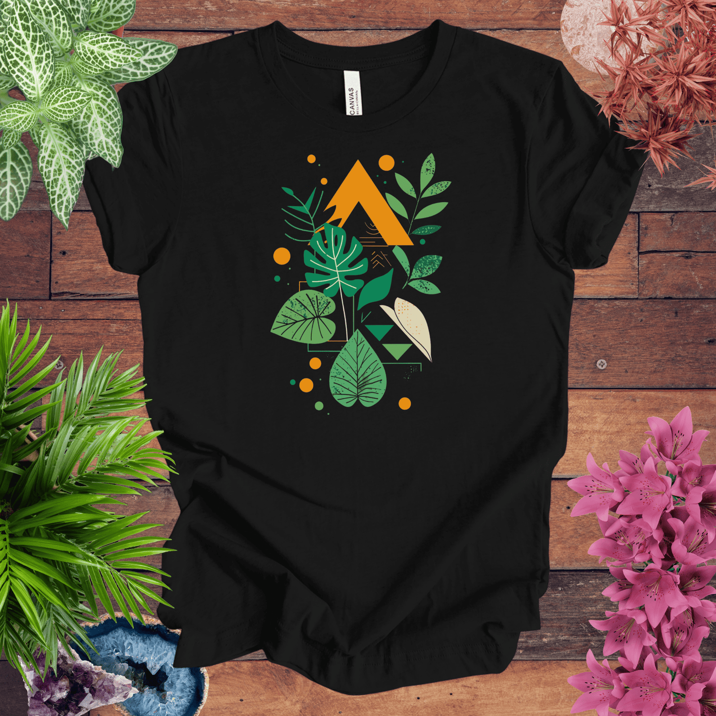 Printify T-Shirt Black / S Botanical Houseplant Modern T-Shirt
