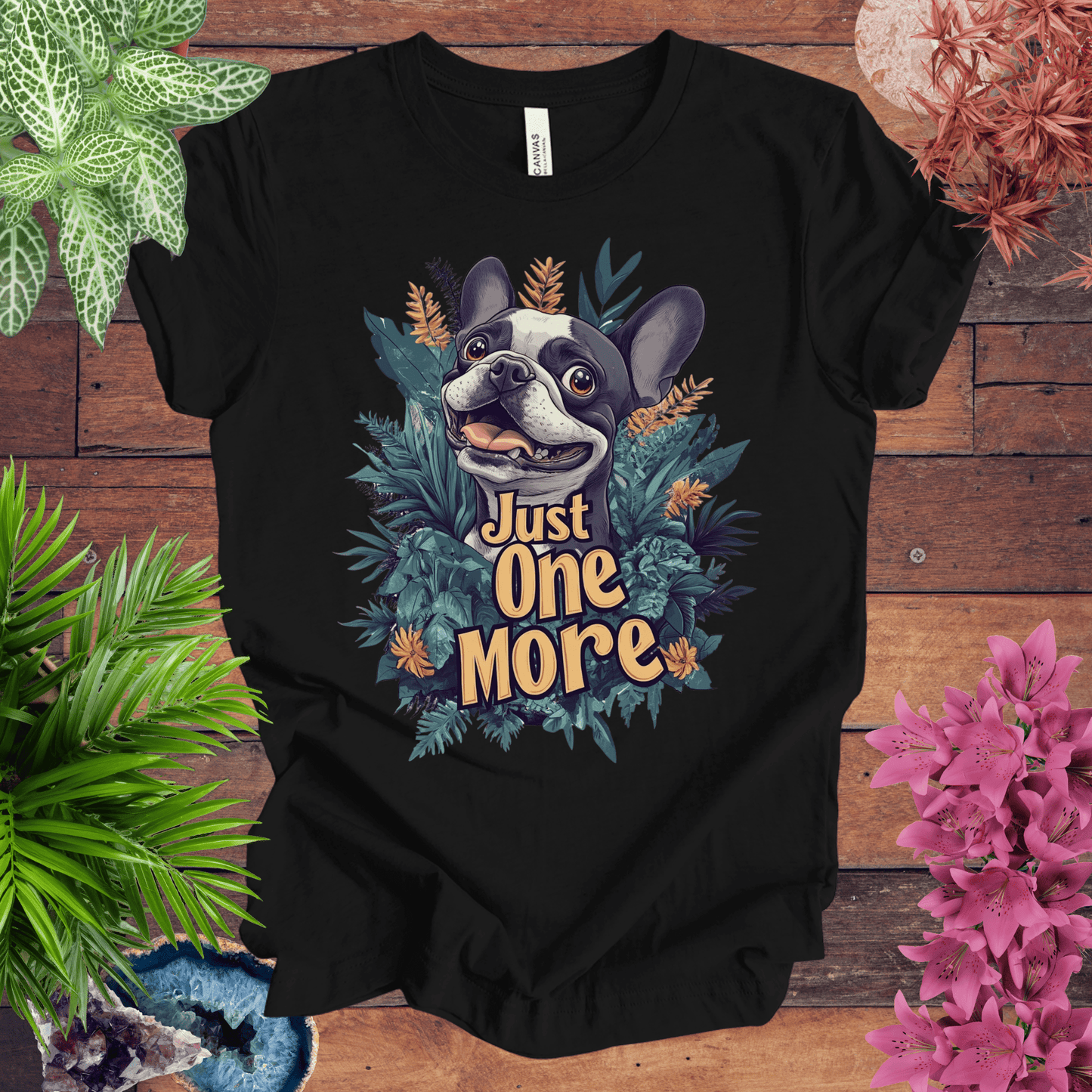 Printify T-Shirt Black / S Just One More - Boston Terrier Edition T-Shirt