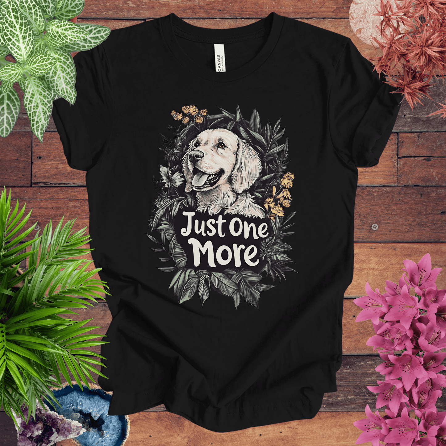 Printify T-Shirt Black / S Just One More - Golden Retriever Edition T-Shirt