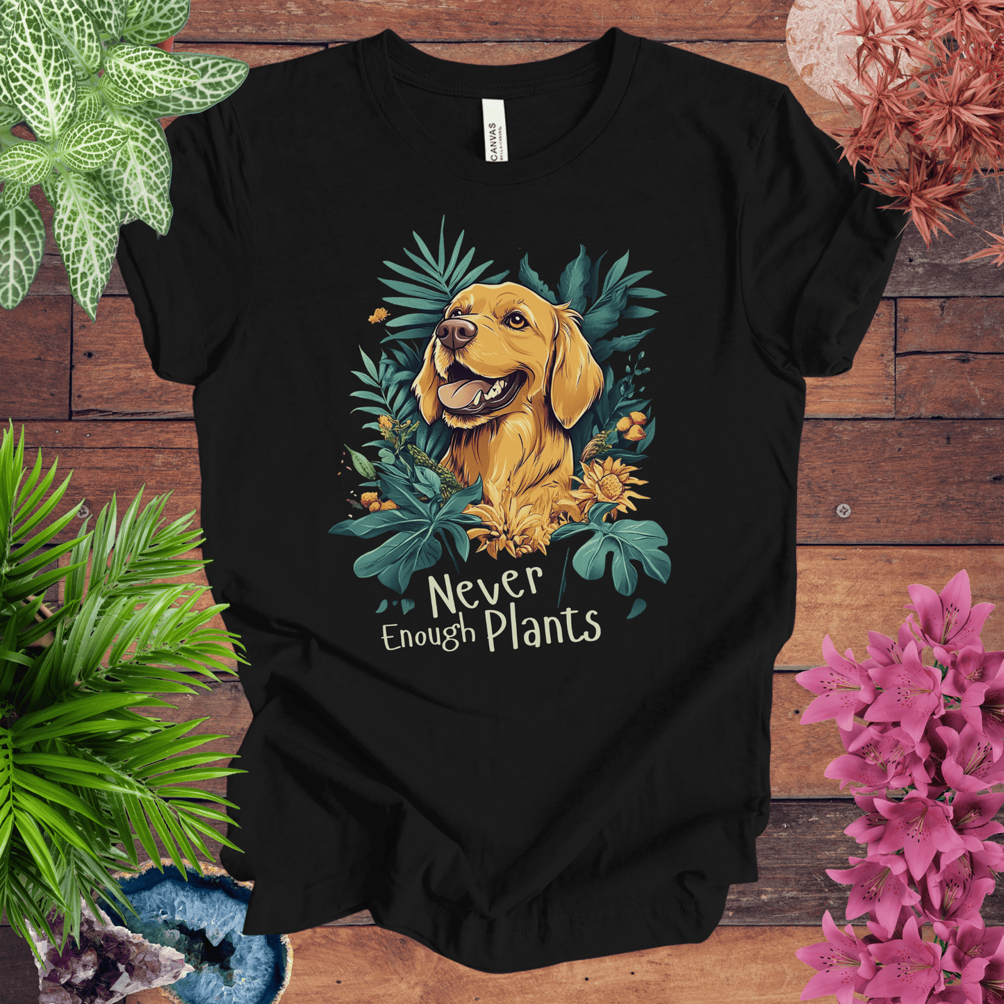 Printify T-Shirt Black / S Never Enough Plants - Labrador Retriever Edition T-Shirt