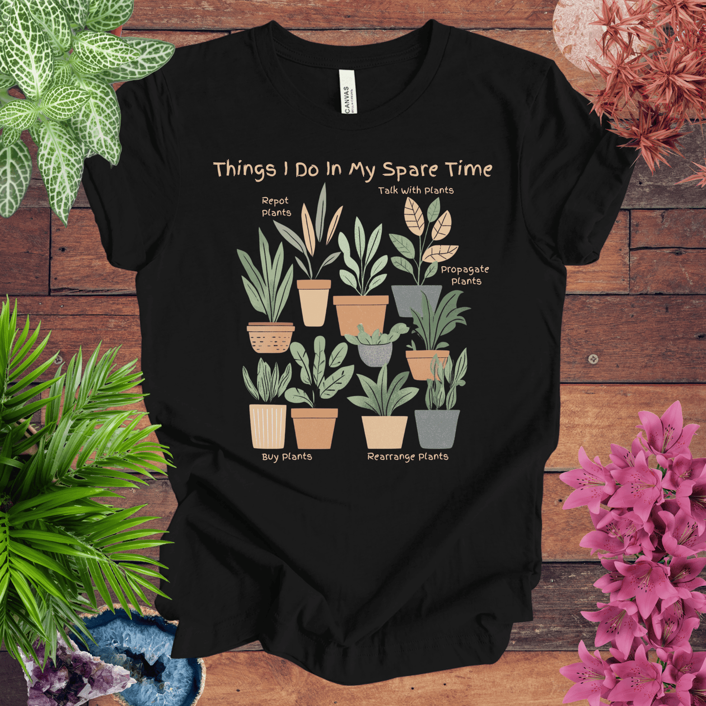 Printify T-Shirt Black / S Things I Do in My Spare Time - Houseplant Edition T-Shirt