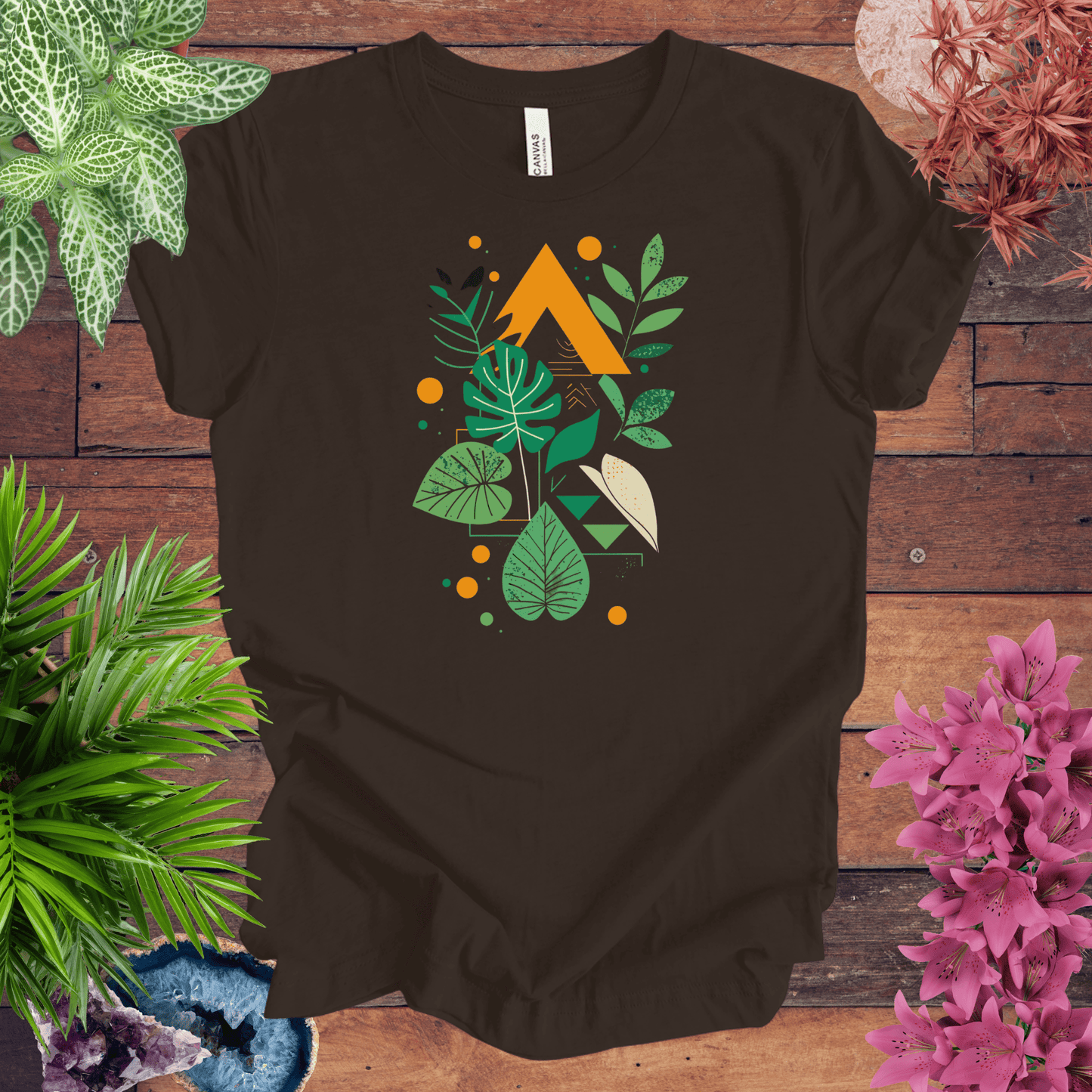 Printify T-Shirt Brown / S Botanical Houseplant Modern T-Shirt