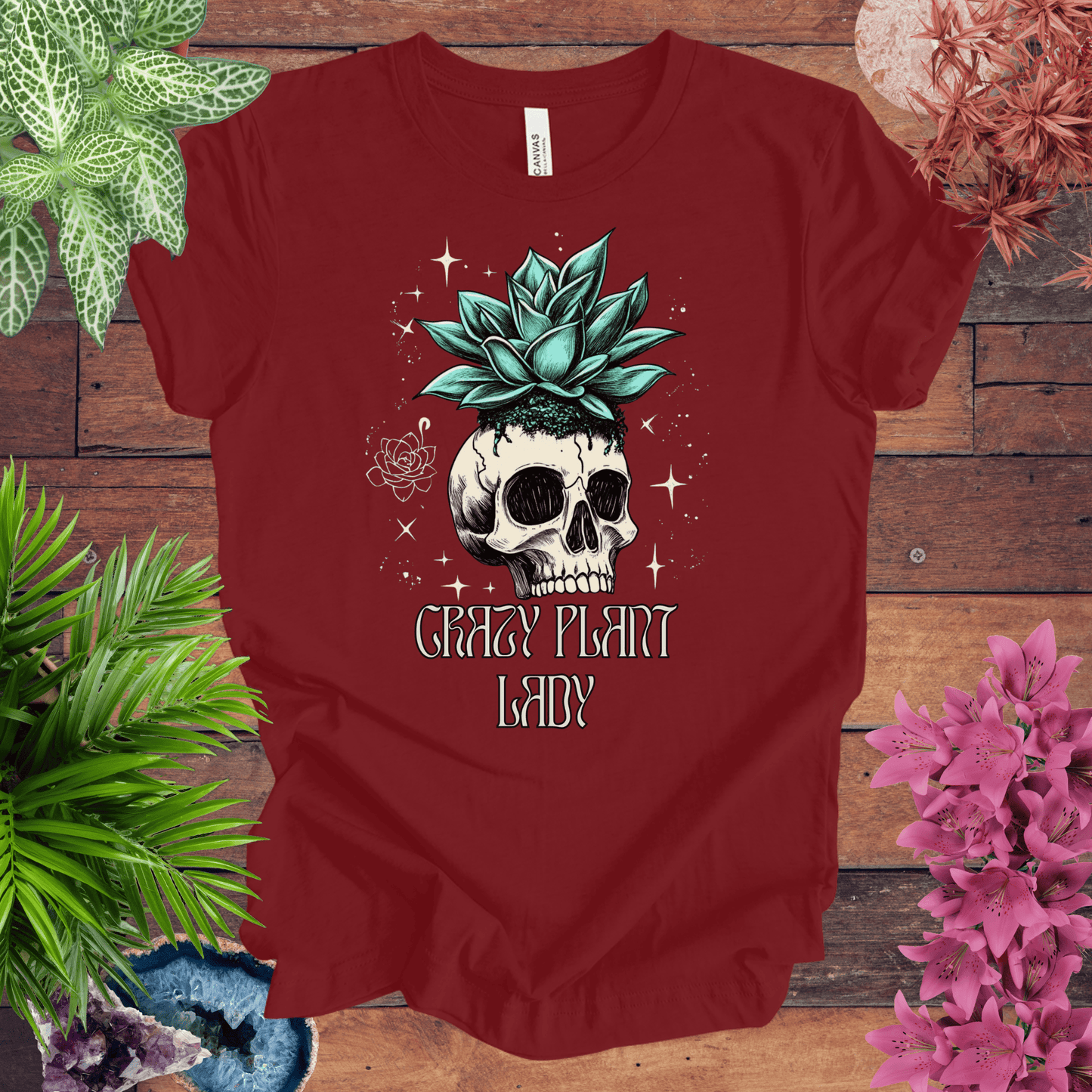 Printify T-Shirt Cardinal / S Crazy Plant Lady T-Shirt