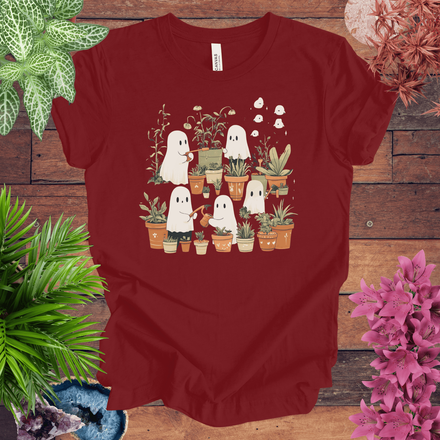 Printify T-Shirt Cardinal / S Haunted by Houseplants T-Shirt