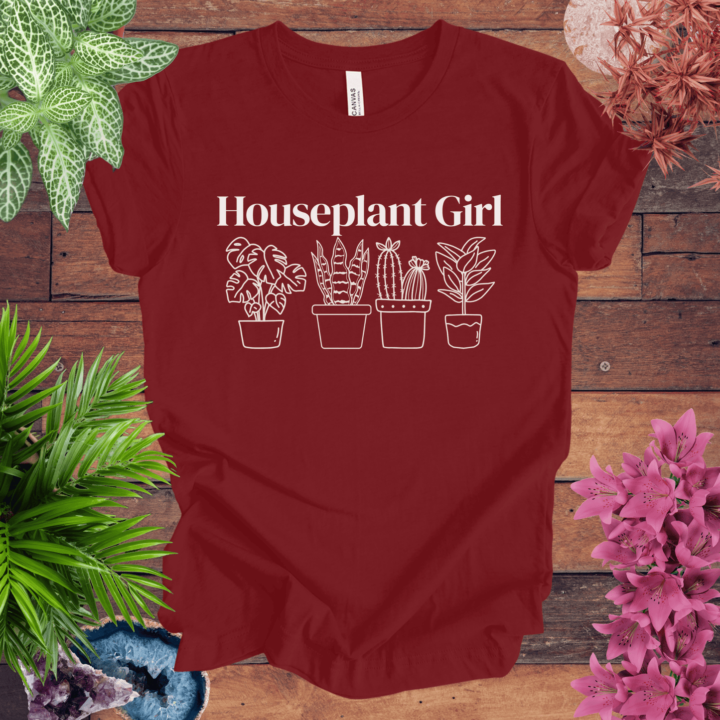 Printify T-Shirt Cardinal / S Houseplant Girl T-Shirt