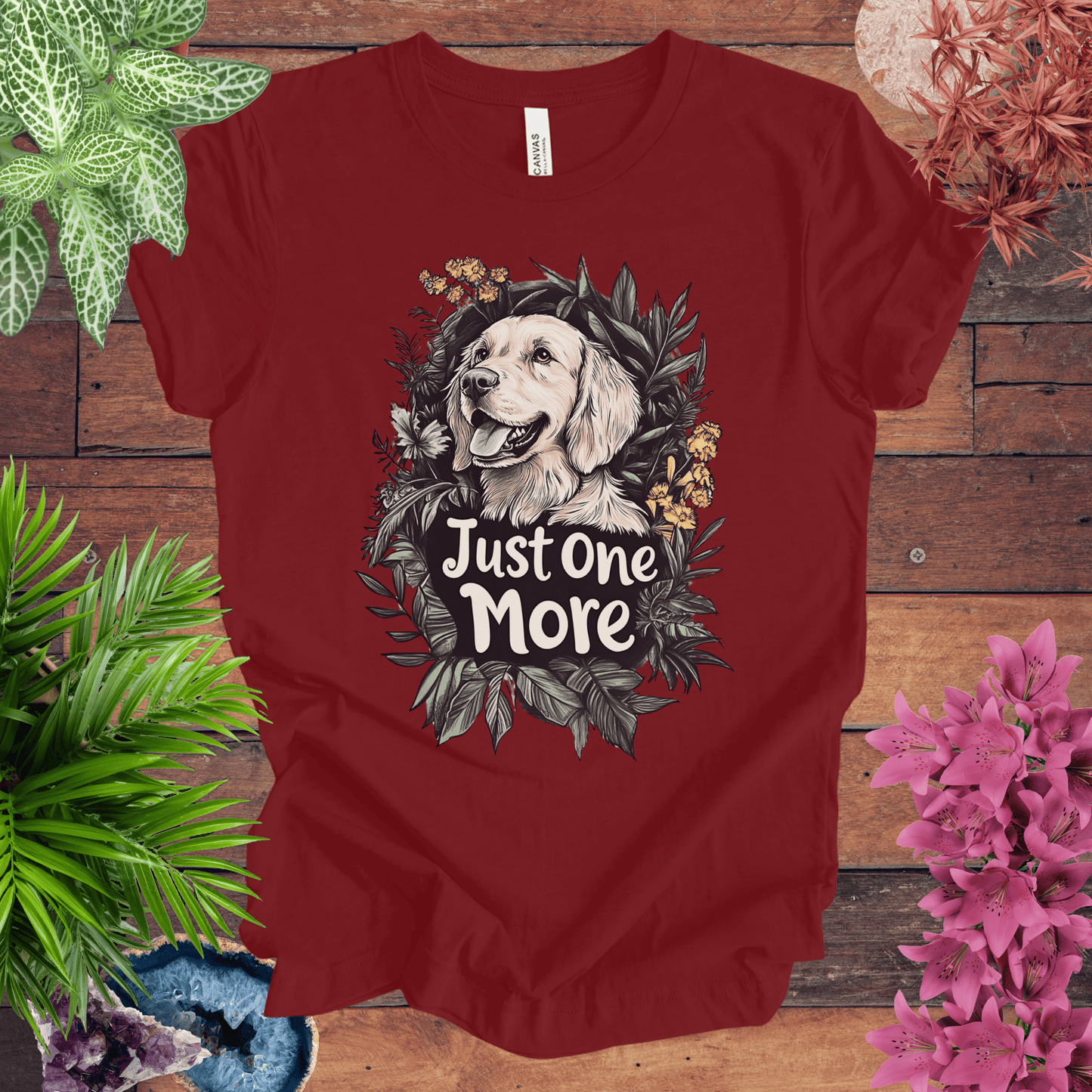 Printify T-Shirt Cardinal / S Just One More - Golden Retriever Edition T-Shirt