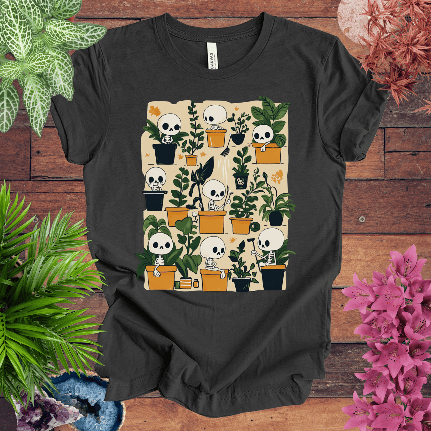 Printify T-Shirt Dark Grey Heather / S Bone to Pick with My Plants T-Shirt