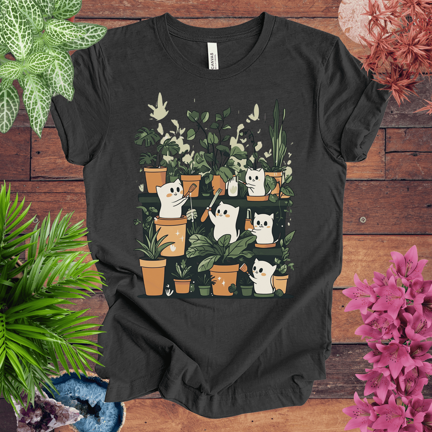 Printify T-Shirt Dark Grey Heather / S Boo-tiful Houseplants T-Shirt