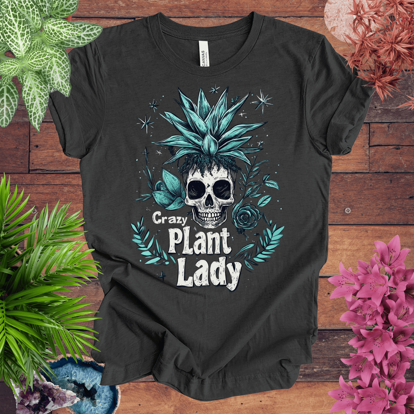 Printify T-Shirt Dark Grey Heather / S Crazy Plant Lady T-Shirt