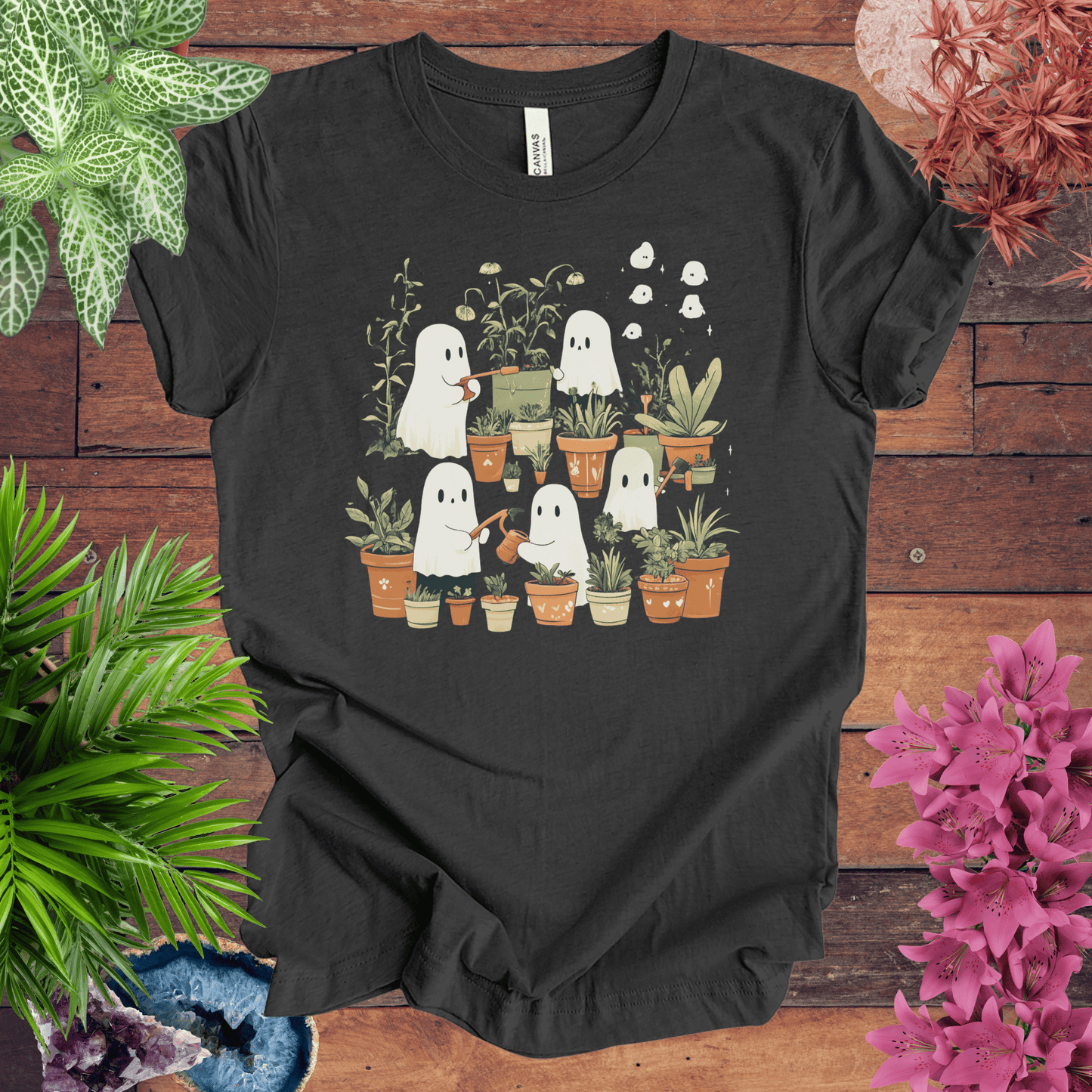 Printify T-Shirt Dark Grey Heather / S Haunted by Houseplants T-Shirt