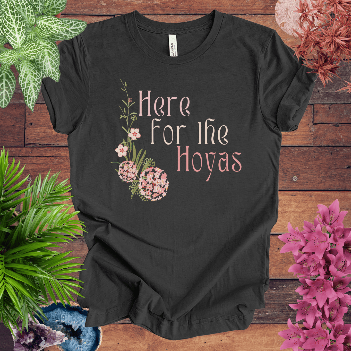 Printify T-Shirt Dark Grey Heather / S Here for the Hoyas T-Shirt