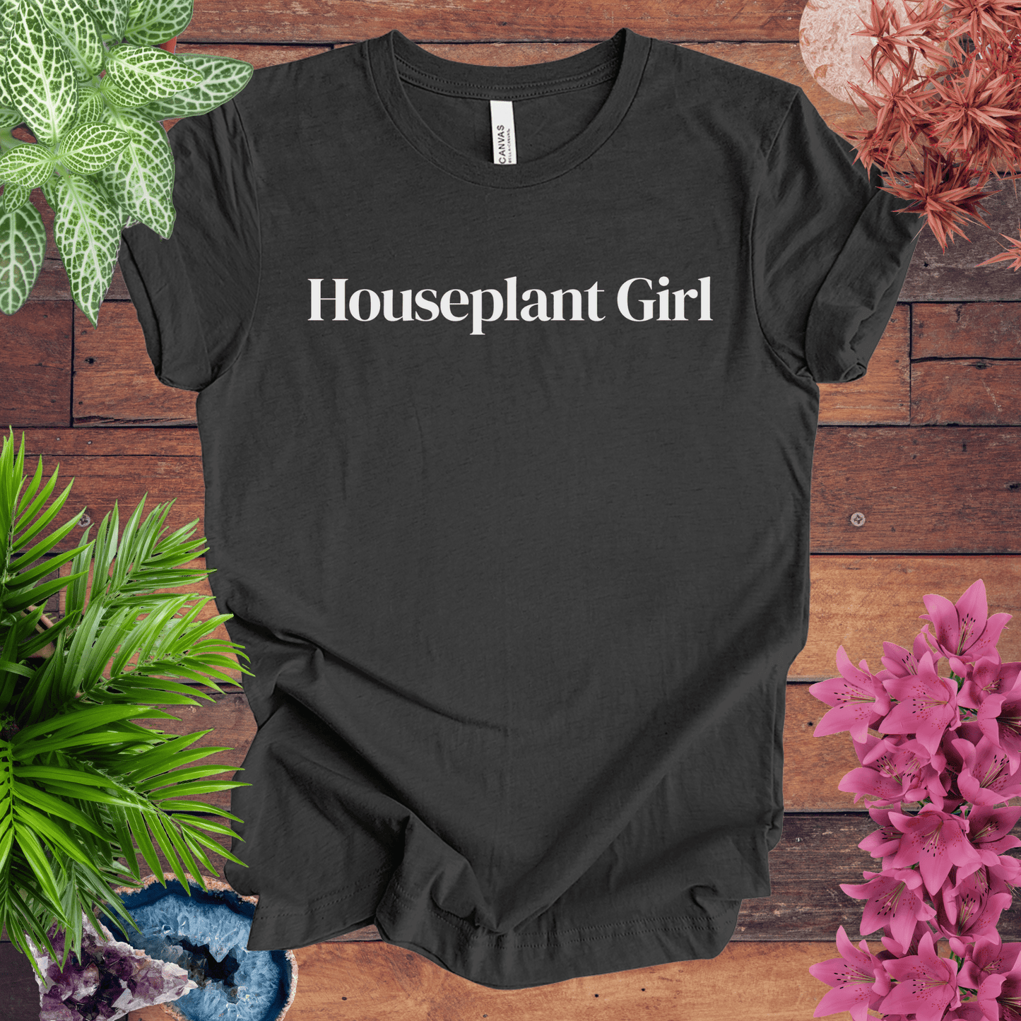 Printify T-Shirt Dark Grey Heather / S Houseplant Girl T-Shirt