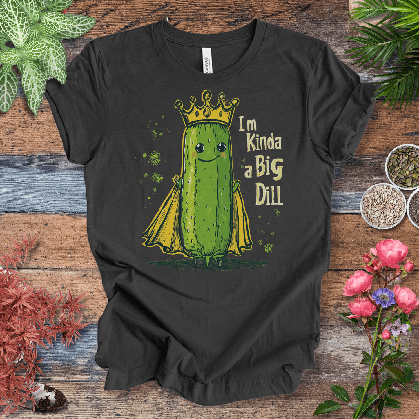 Printify T-Shirt Dark Grey Heather / S I’m Kinda a Big Dill – Pickle Royalty T-Shirt