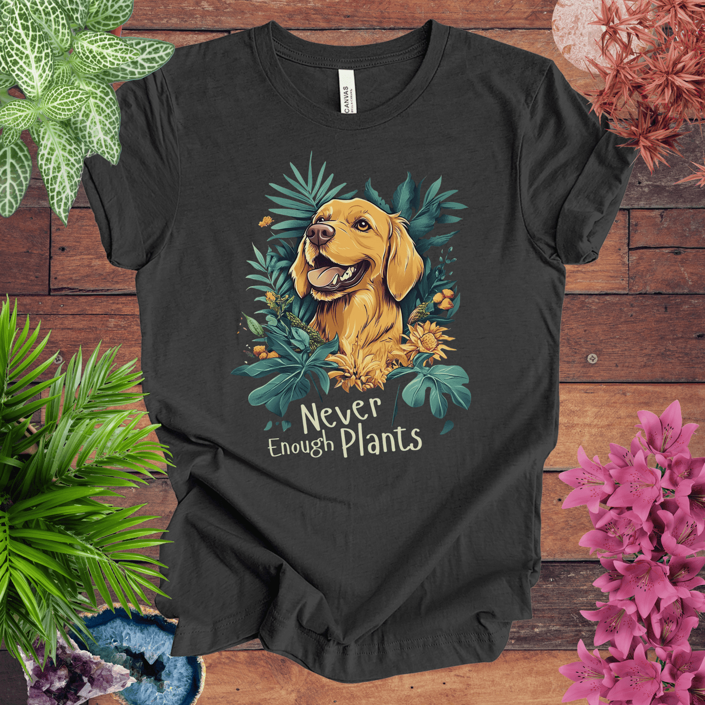 Printify T-Shirt Dark Grey Heather / S Never Enough Plants - Labrador Retriever Edition T-Shirt