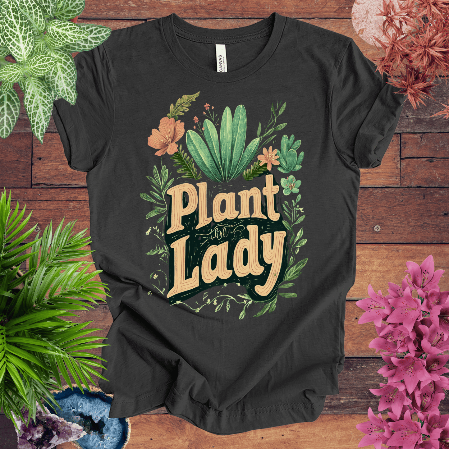 Printify T-Shirt Dark Grey Heather / S Plant Lady T-Shirt