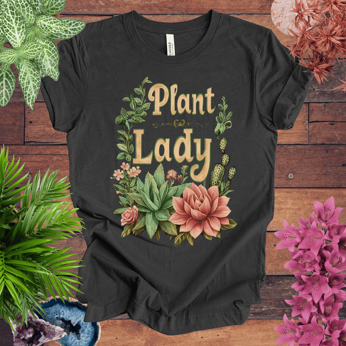 Printify T-Shirt Dark Grey Heather / S Plant Lady T-Shirt