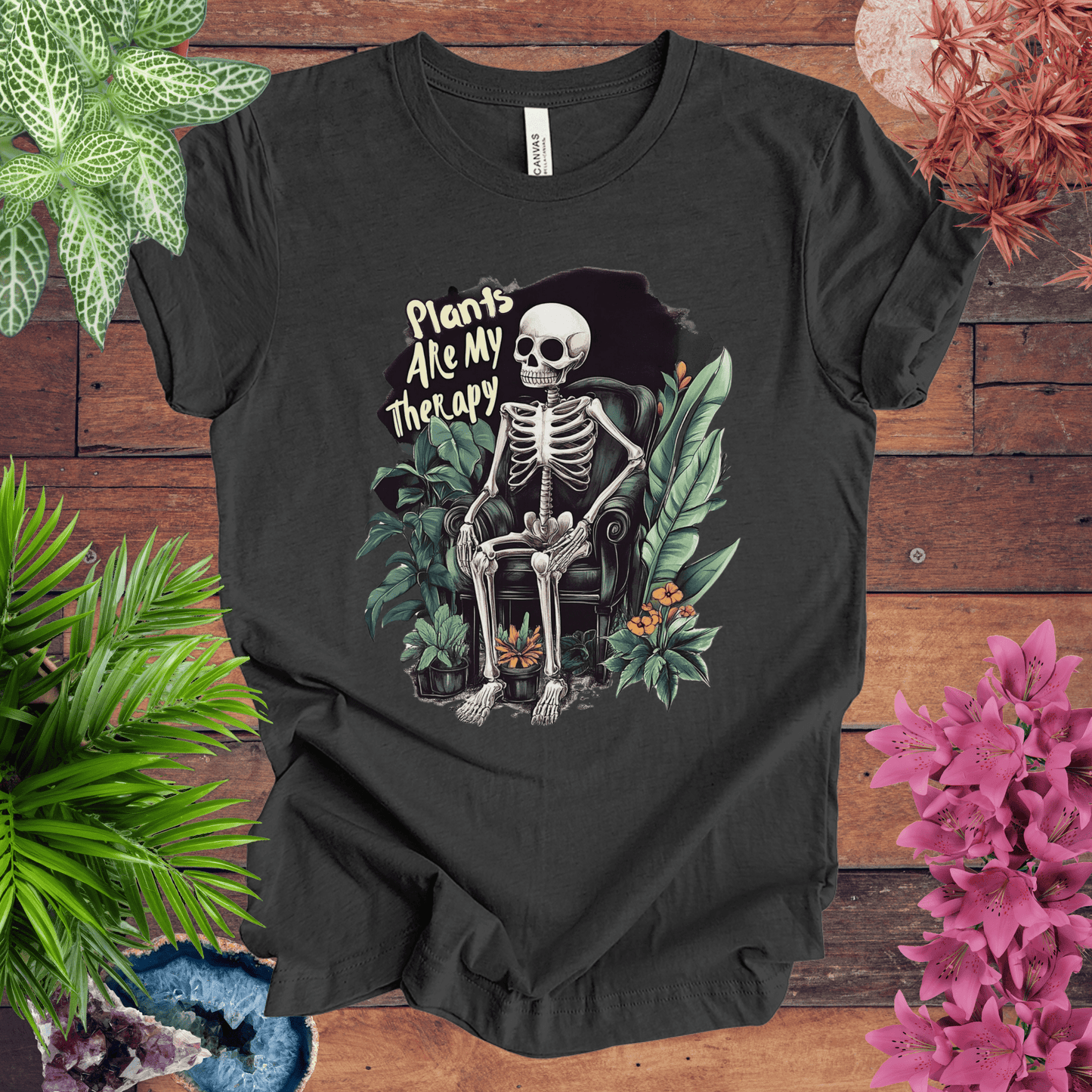 Printify T-Shirt Dark Grey Heather / S Plants Are My Therapy T-Shirt