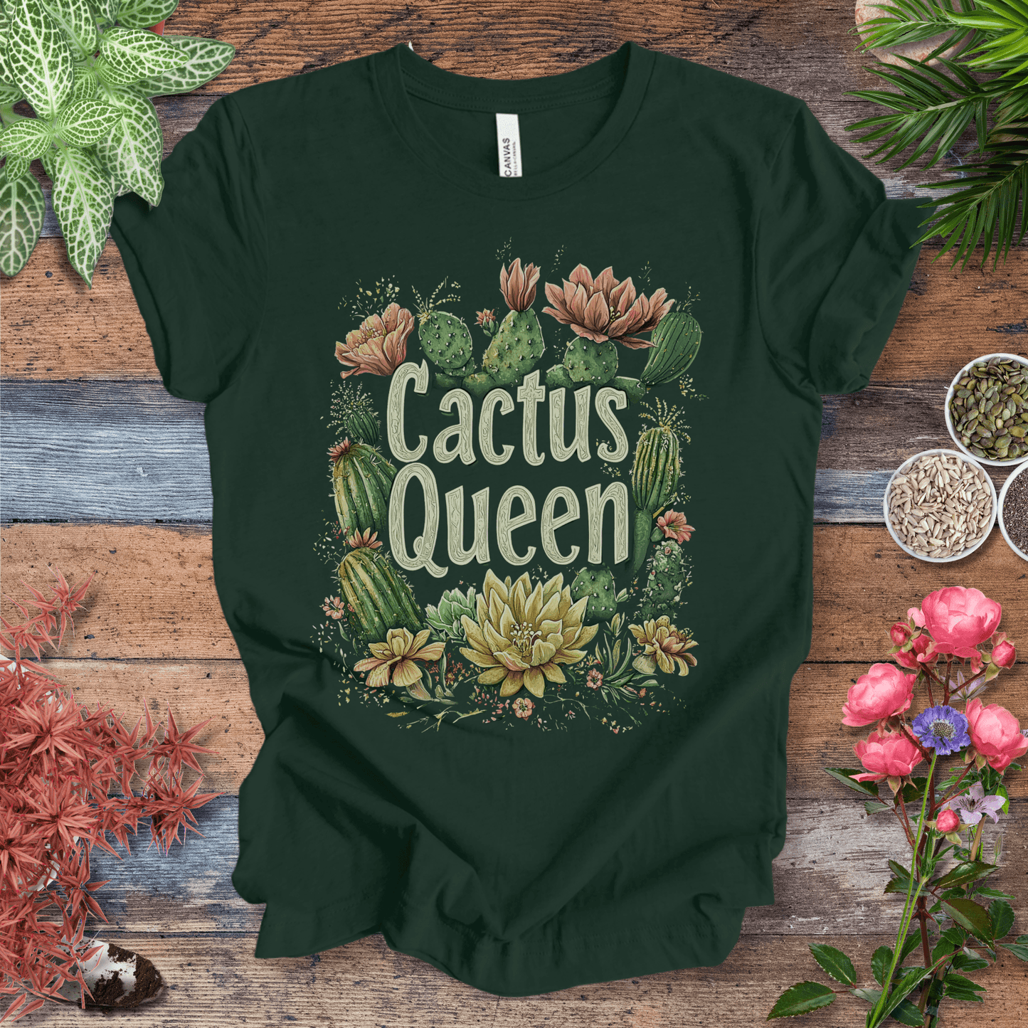 Printify T-Shirt Forest / S Cactus Queen Floral T-Shirt