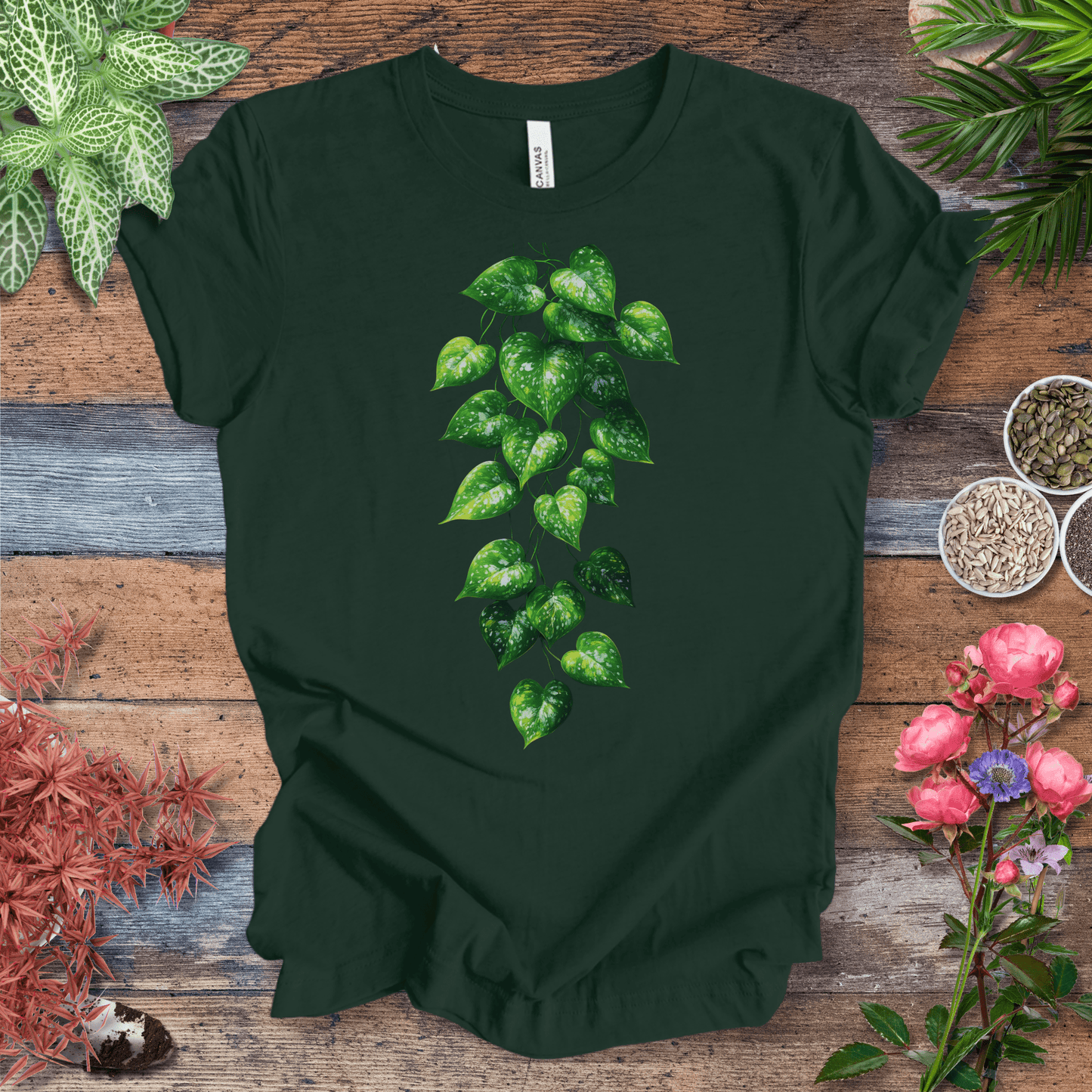 Printify T-Shirt Forest / S Cascading Ivy Leaf T-Shirt