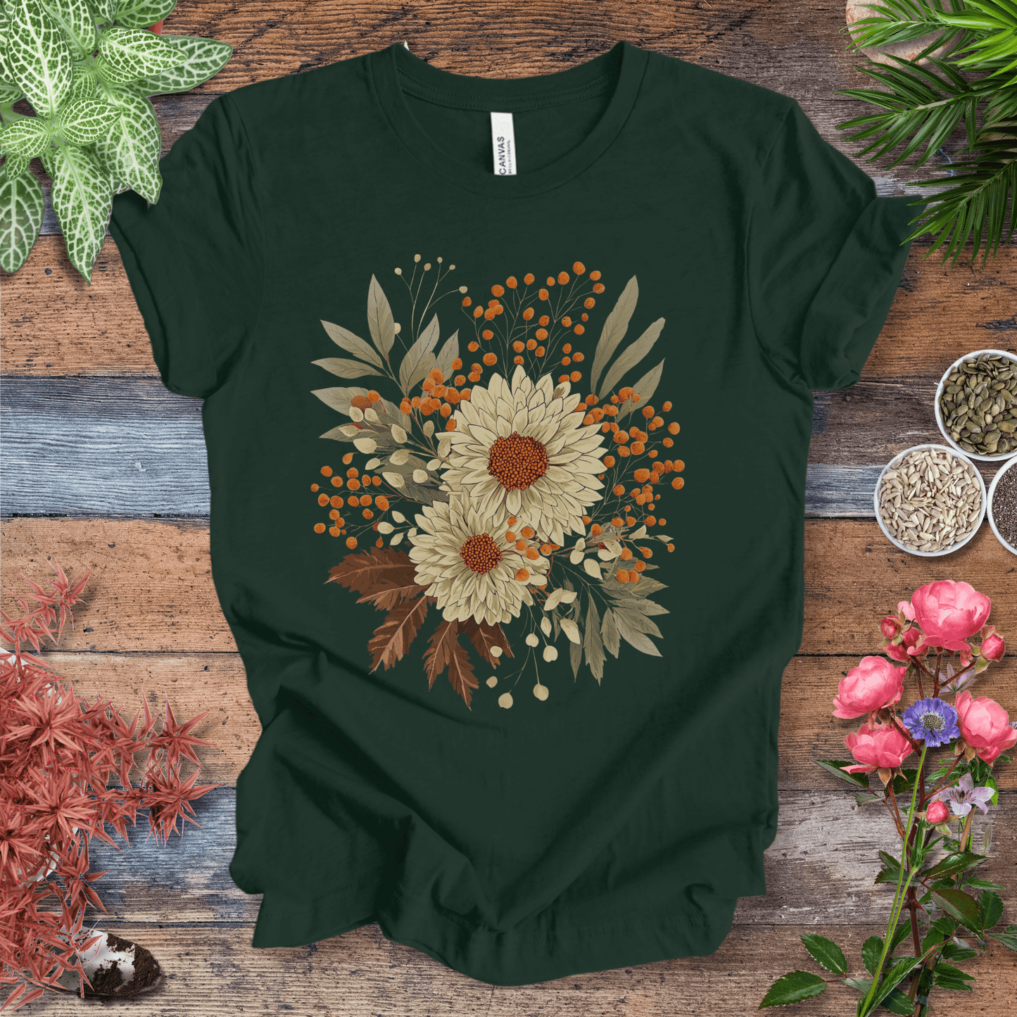 Printify T-Shirt Forest / S Garden Blooms Floral T-Shirt