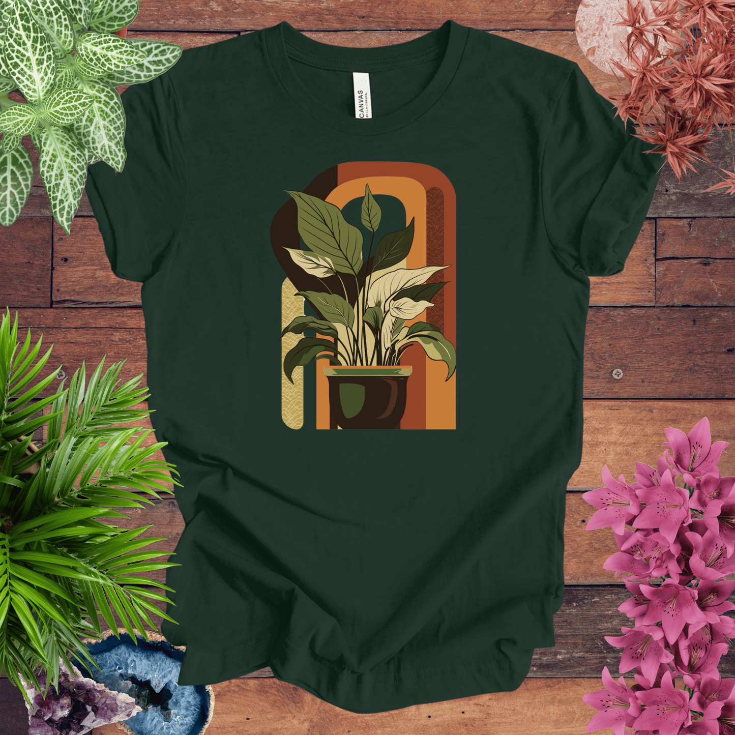 Printify T-Shirt Forest / S Houseplants Retro Waves T-Shirt
